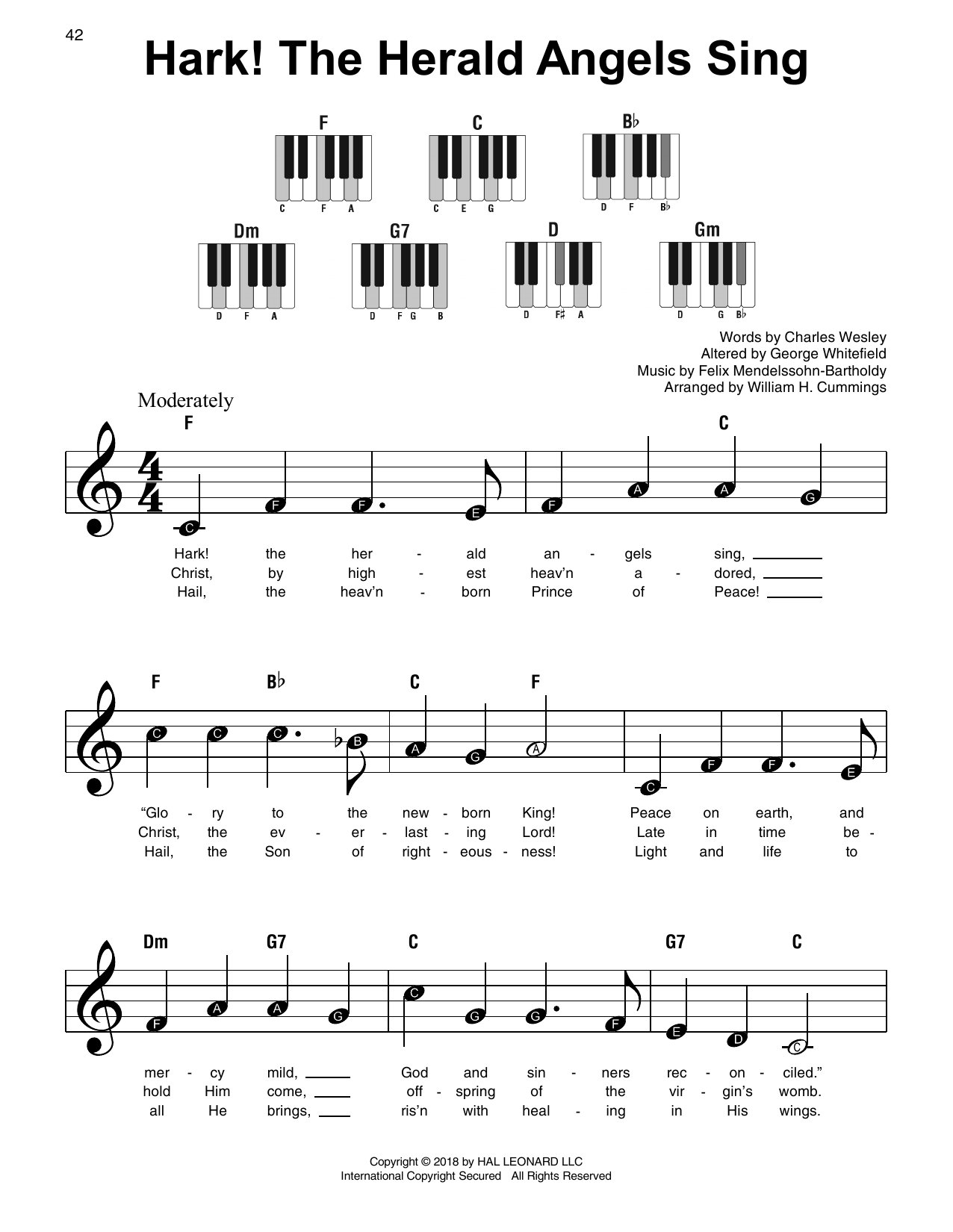 Hark! The Herald Angels Sing (Super Easy Piano) von Felix Mendelssohn-Bartholdy