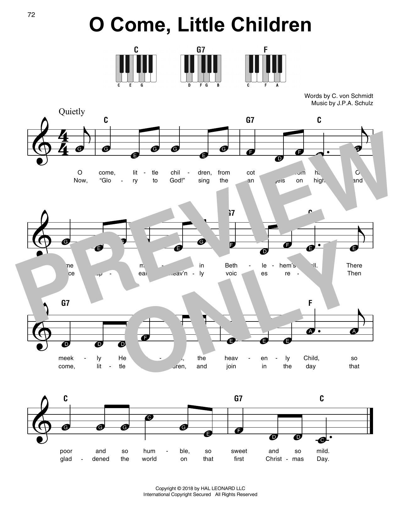 O Come, Little Children (Super Easy Piano) von J.P.A. Schulz