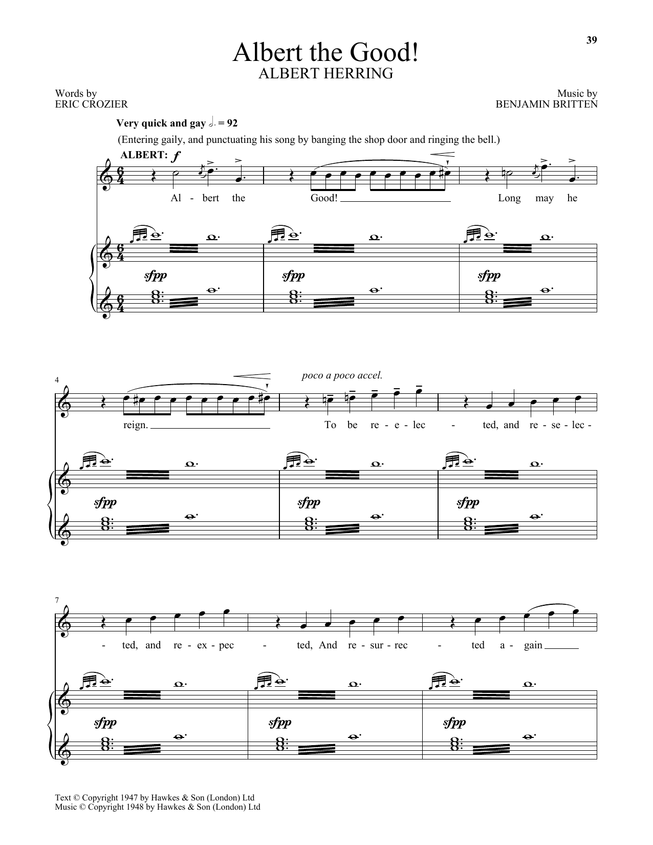Albert The Good! (Piano & Vocal) von Benjamin Britten