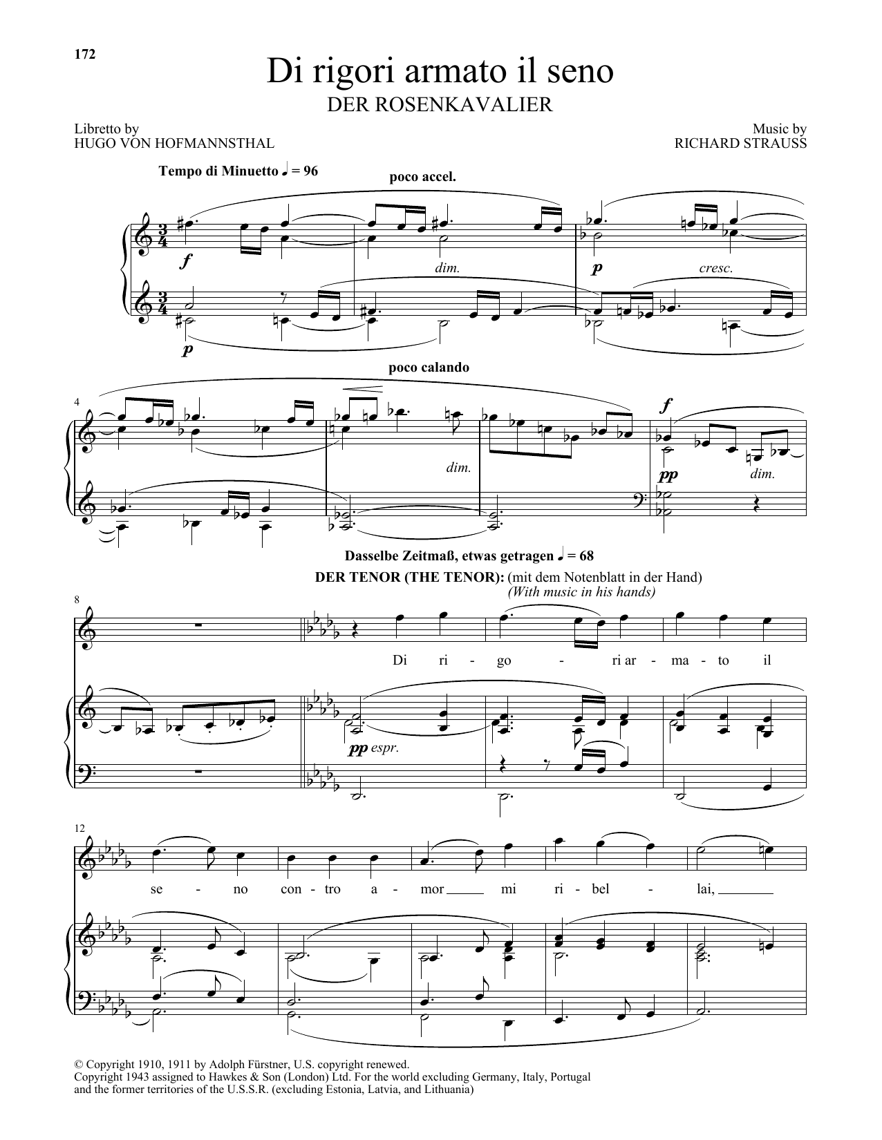 Di Rigori Armato Il Seno (Piano & Vocal) von Richard Strauss