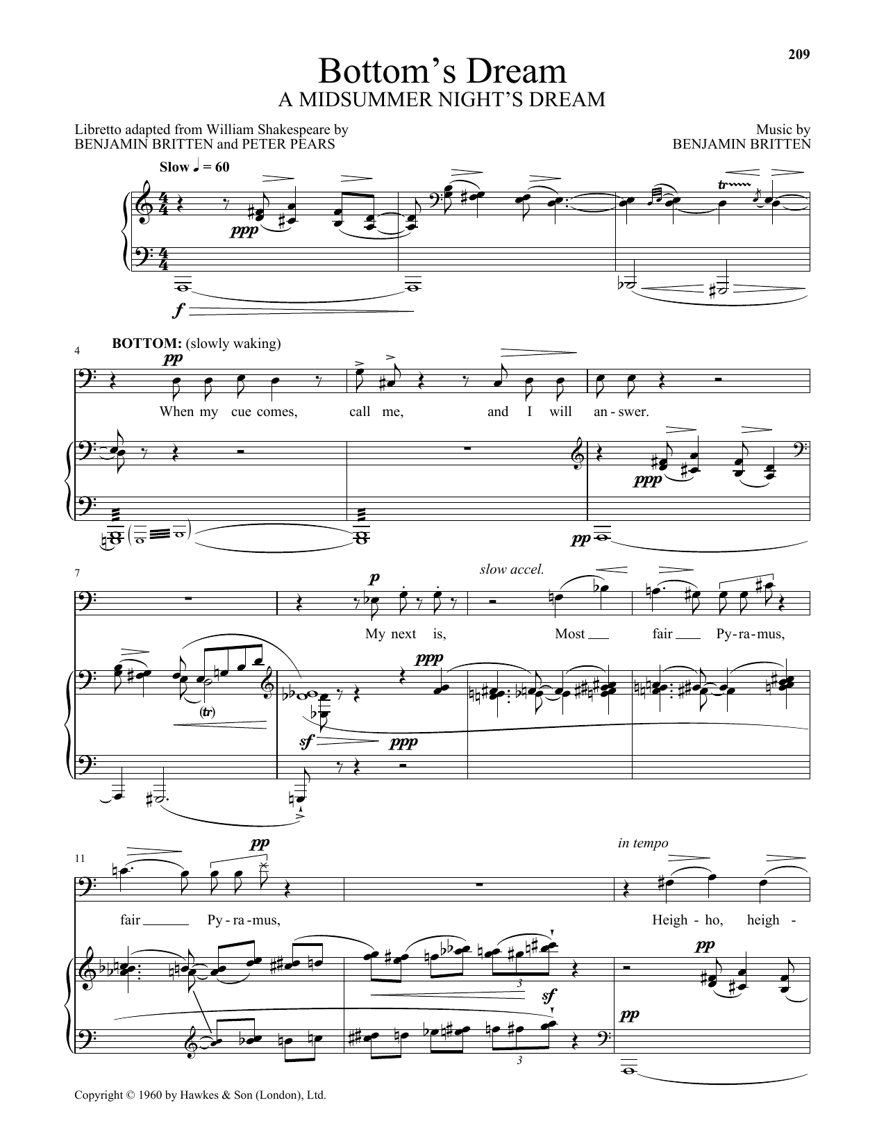Bottom's Dream (Piano & Vocal) von Benjamin Britten