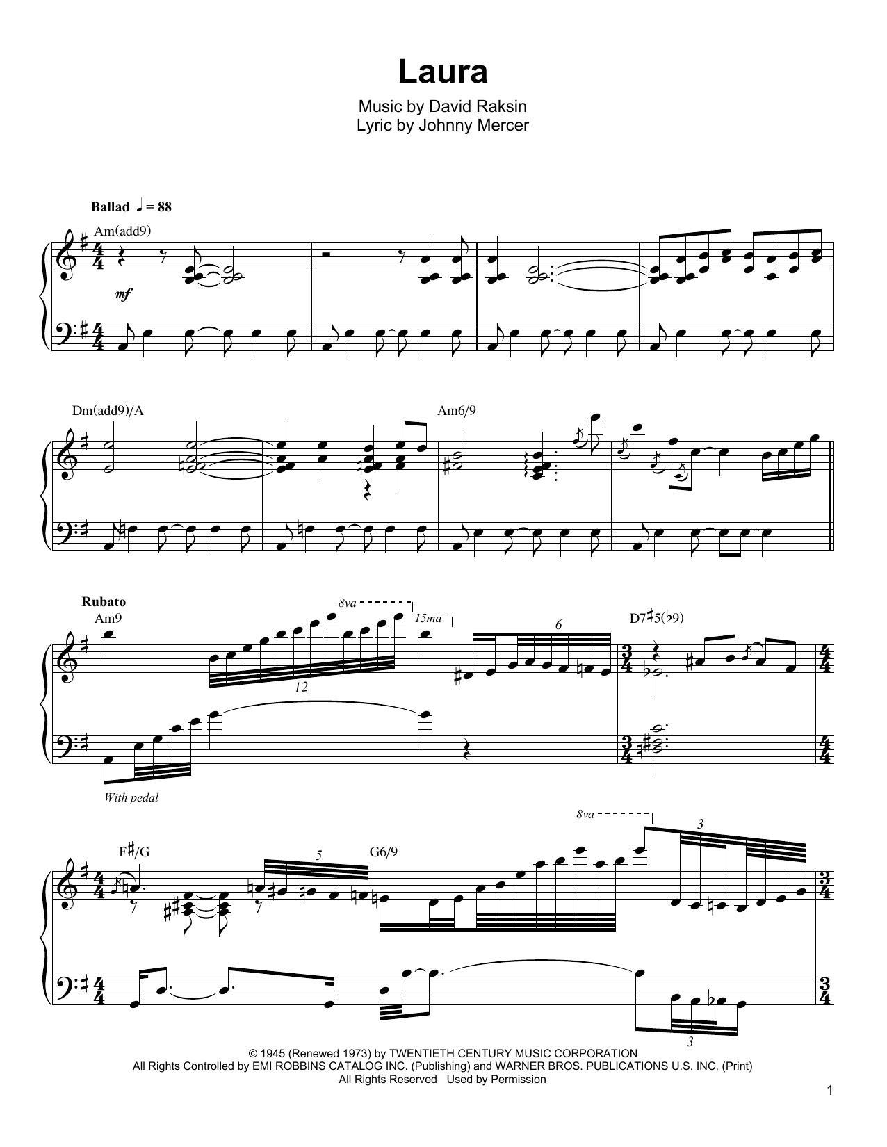 Laura (Piano Transcription) von Oscar Peterson