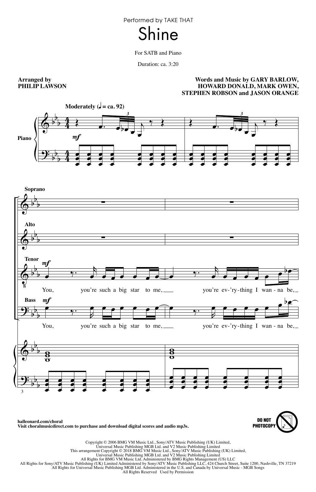 Shine (SATB Choir) von Philip Lawson