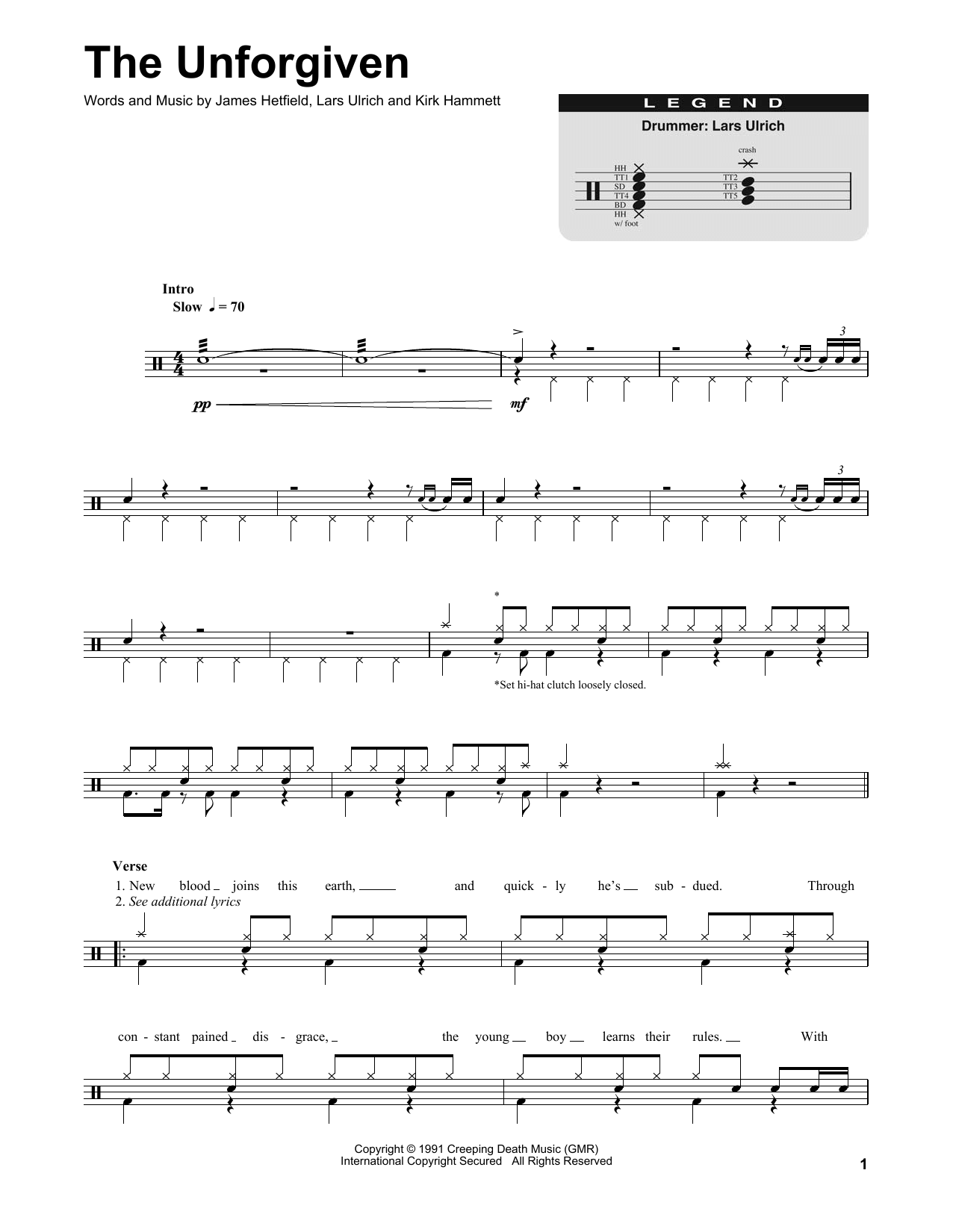 The Unforgiven (Drums Transcription) von Metallica