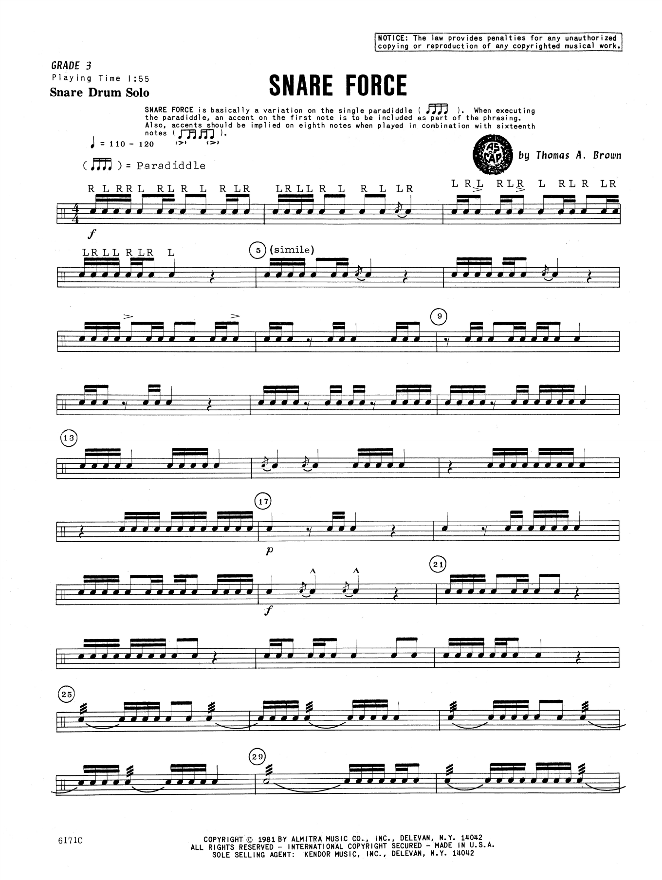 Snare Force (Percussion Solo) von Tom Brown