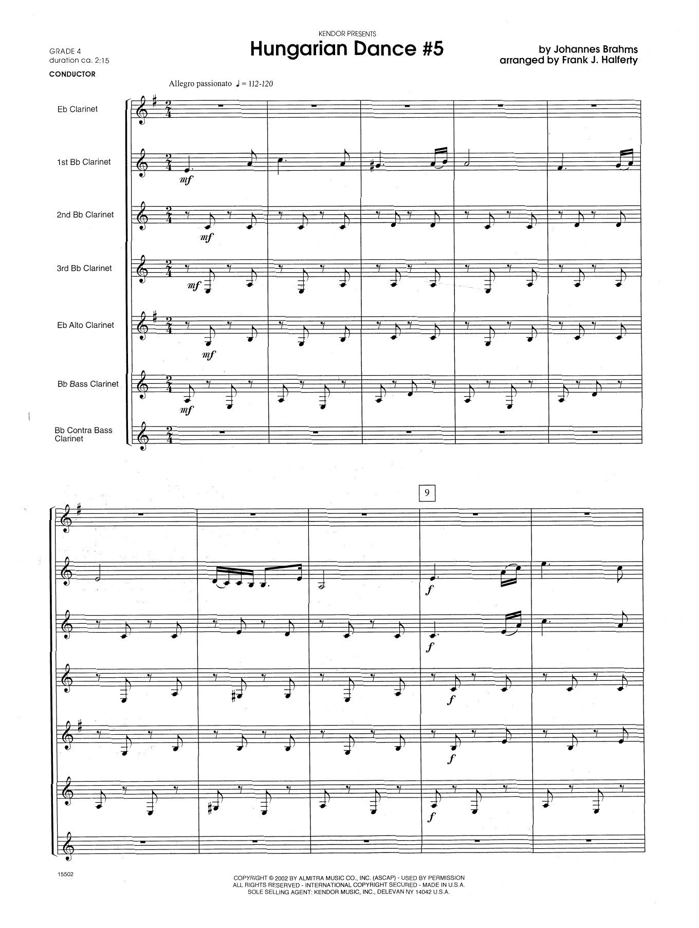 Hungarian Dance #5 - Full Score (Woodwind Ensemble) von Frank J. Halferty