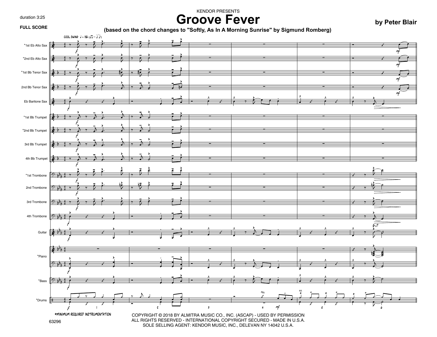 Groove Fever (based on Softly, As In A Morning Sunrise - Full Score (Jazz Ensemble) von Peter Blair