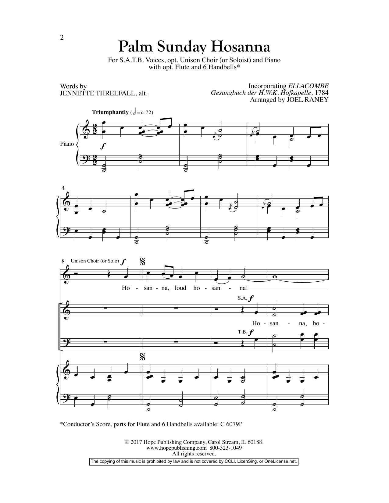 Palm Sunday Hosanna (SATB Choir) von Joel Raney
