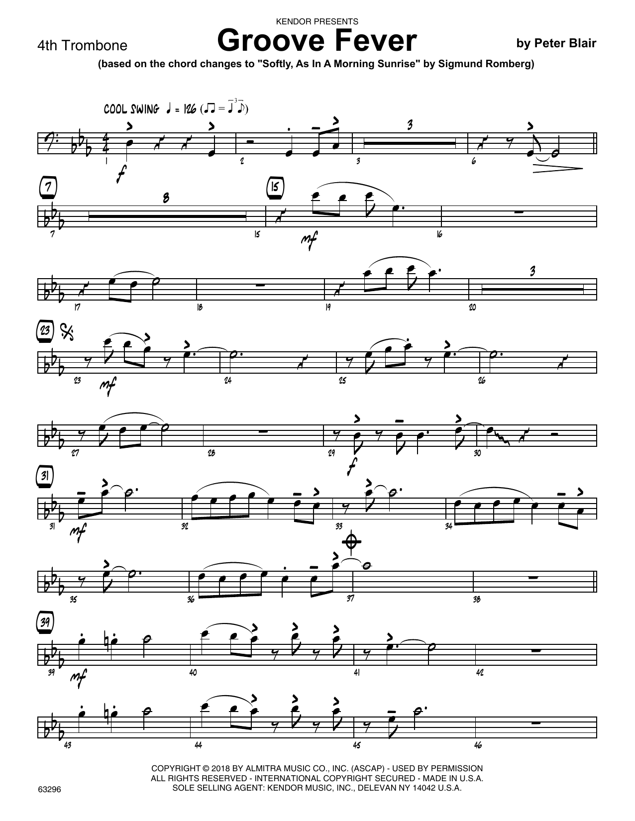 Groove Fever (based on Softly, As In A Morning Sunrise - 4th Trombone (Jazz Ensemble) von Peter Blair