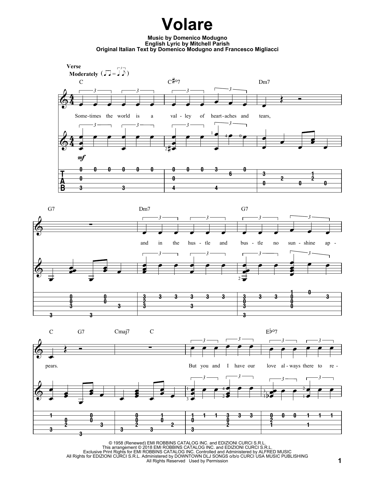 Volare (Solo Guitar) von Domenico Modugno