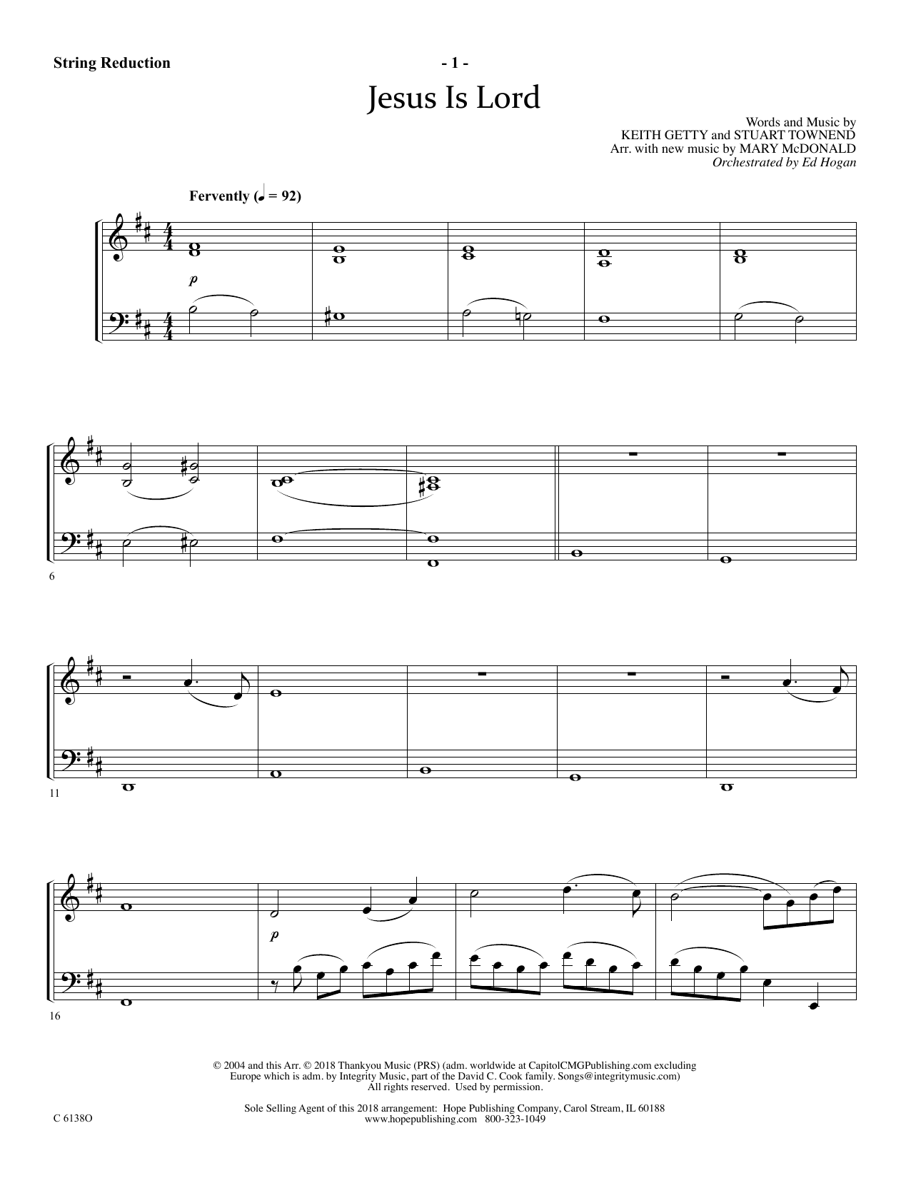 Jesus Is Lord - Keyboard String Reduction (Choir Instrumental Pak) von Ed Hogan