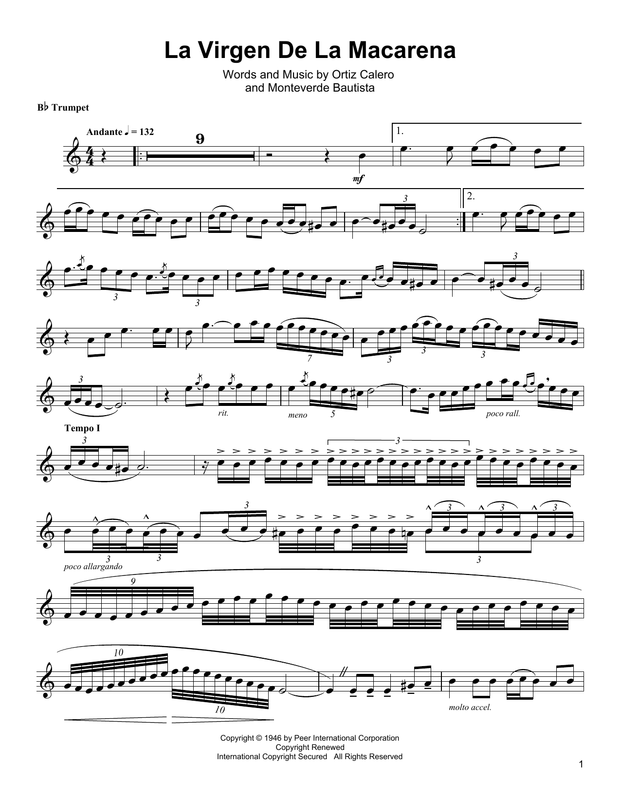 La Virgen De La Macarena (Trumpet Transcription) von Arturo Sandoval