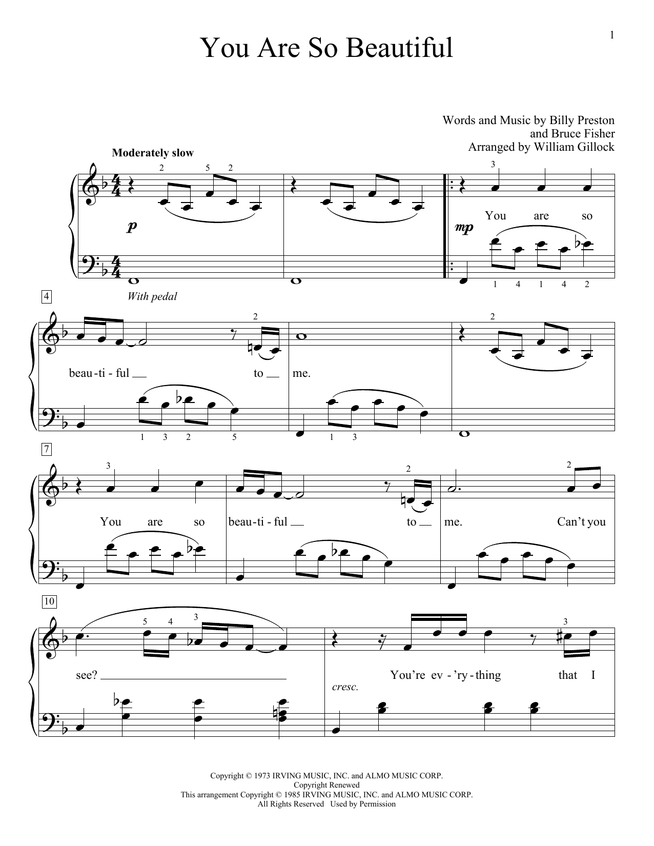 You Are So Beautiful (Educational Piano) von William Gillock