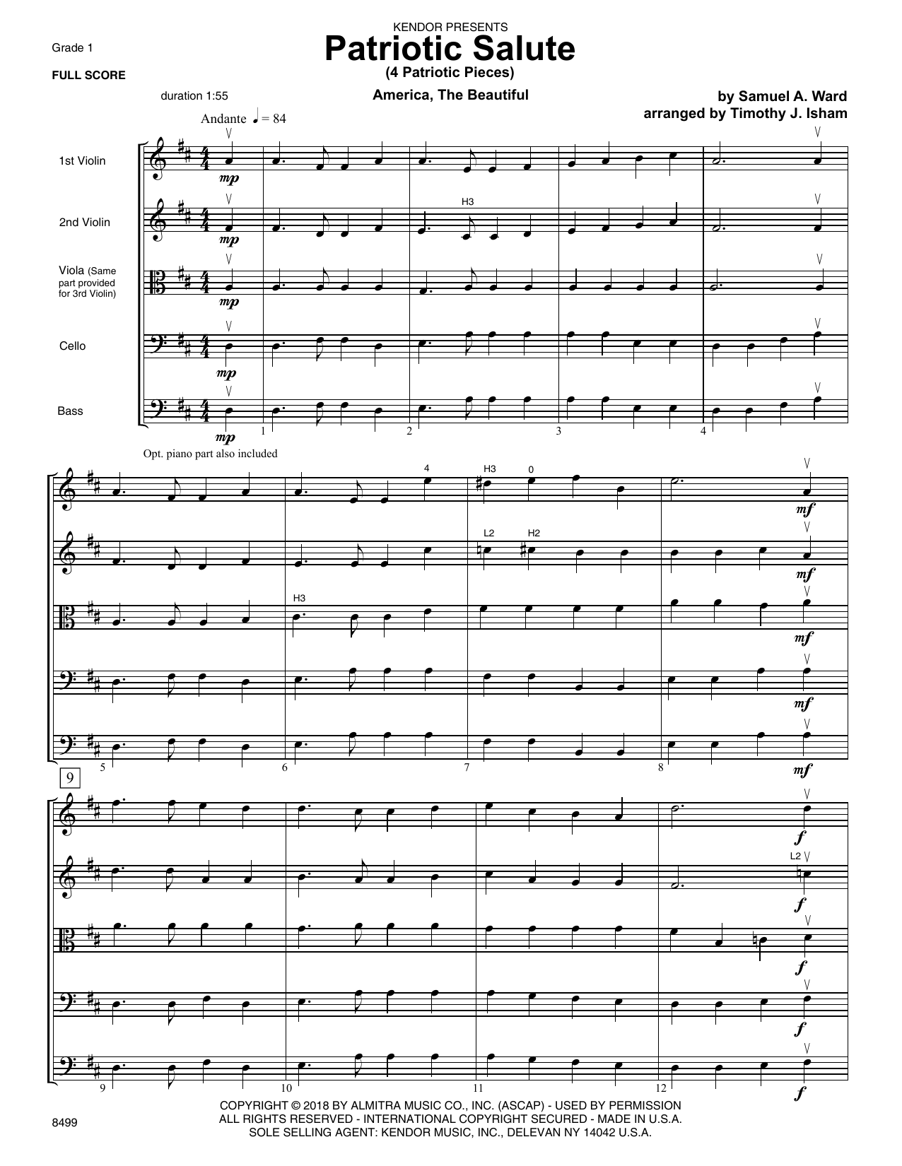 Patriotic Salute (4 Patriotic Pieces) - Full Score (Orchestra) von Timothy Isham