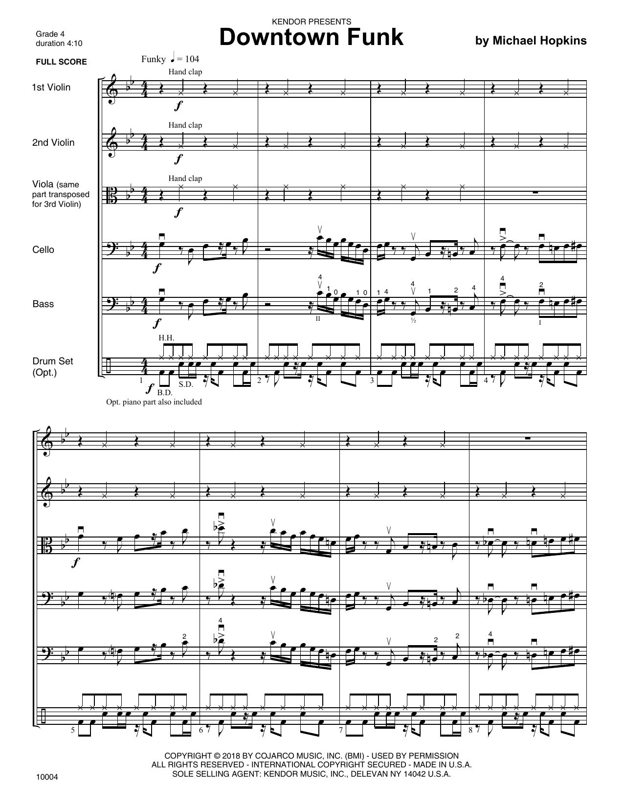 Downtown Funk - Full Score (Orchestra) von Michael Hopkins