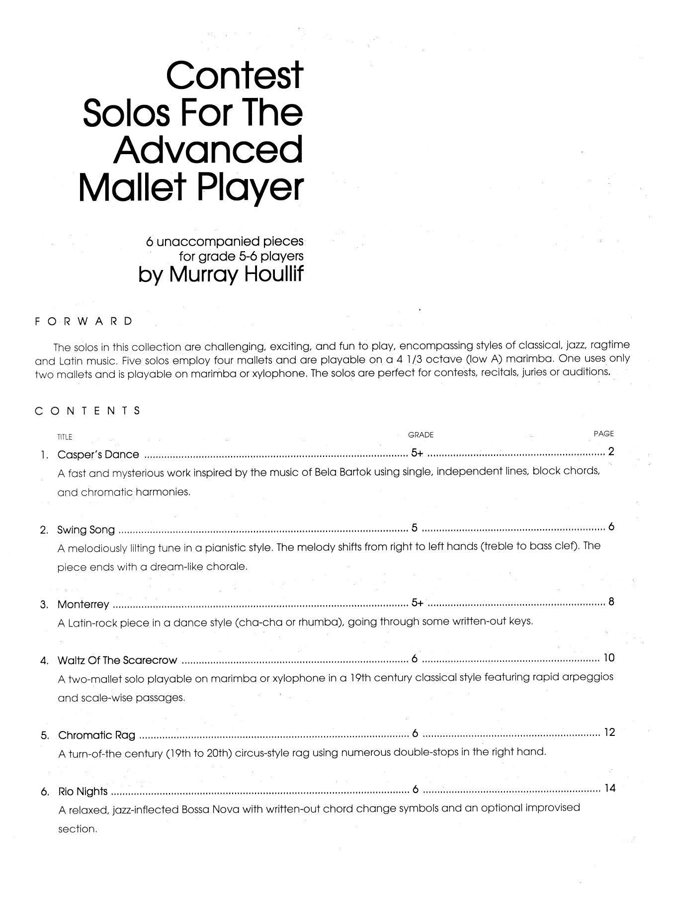 Contest Solos For The Advanced Mallet Player (Percussion Solo) von Murray Houllif