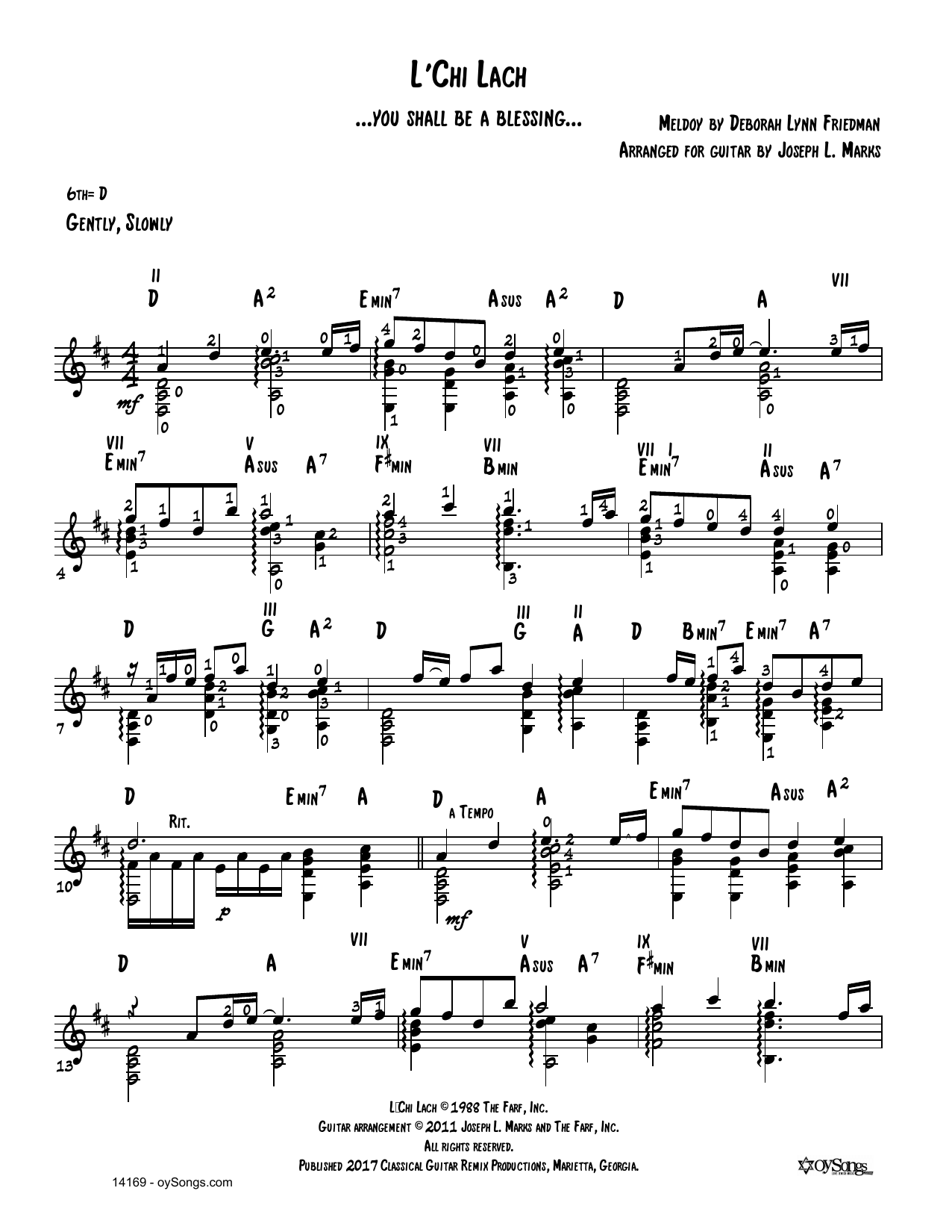 L'chi Lach (arr. Joe Marks) (Solo Guitar) von Debbie Friedman