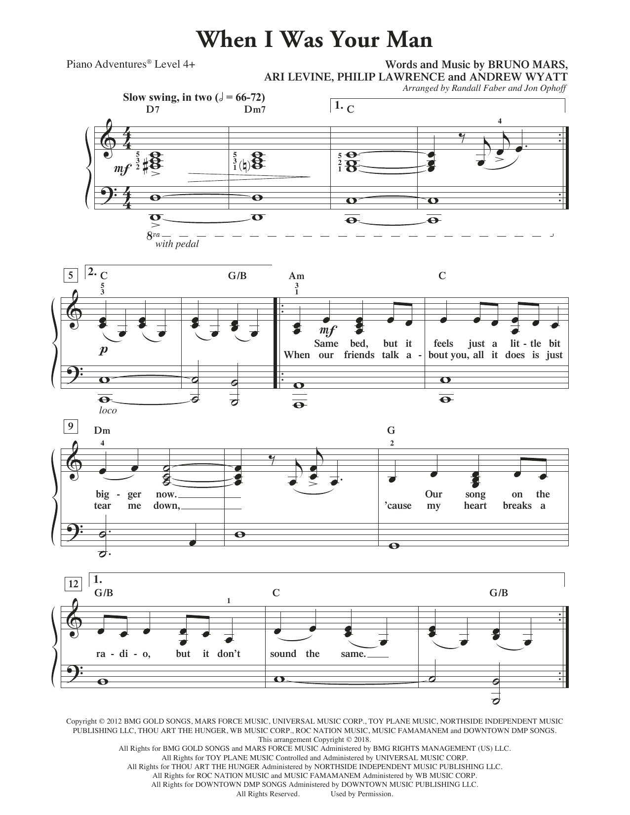 When I Was Your Man (Piano Adventures) von Randall Faber & Jon Ophoff