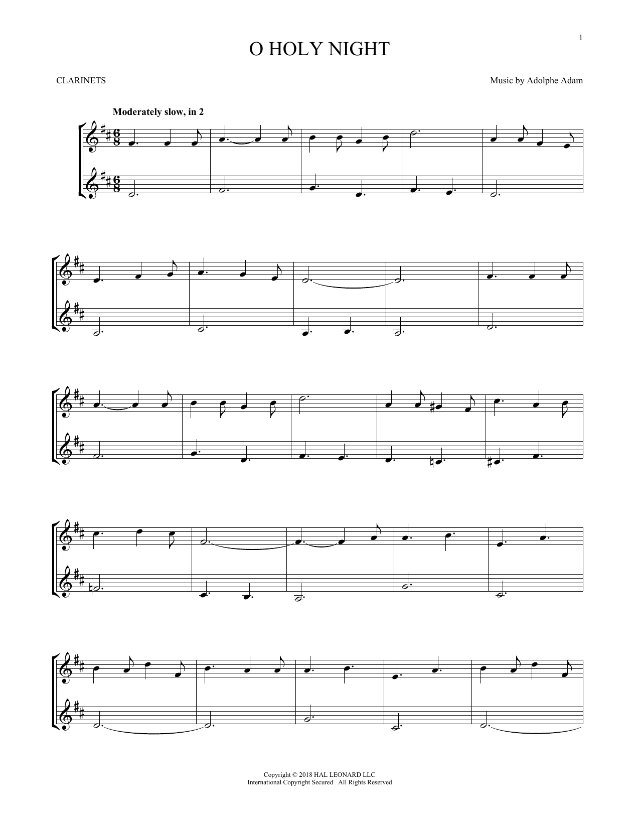 O Holy Night (Clarinet Duet) von Adolphe Adam