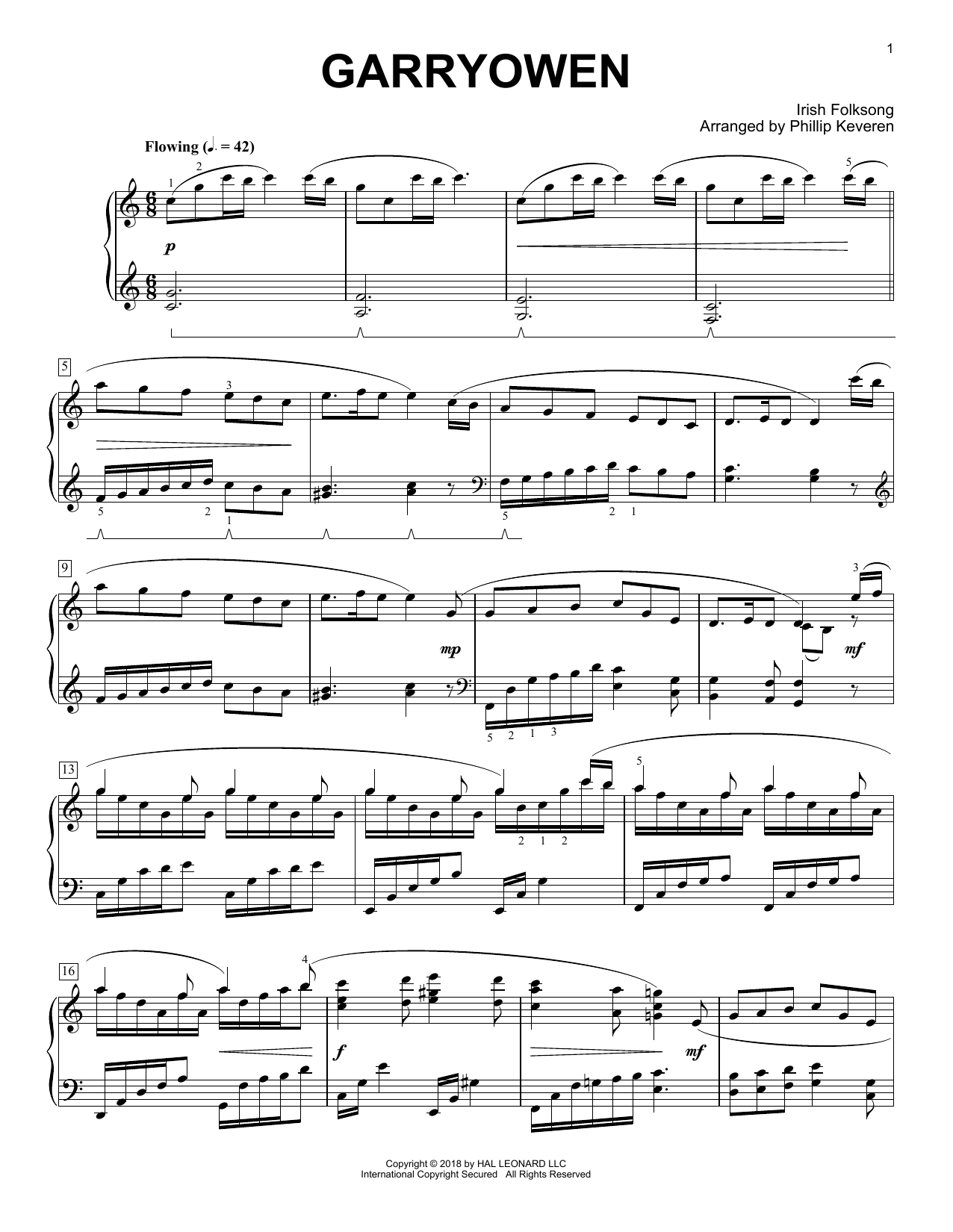 Garryowen [Classical version] (arr. Phillip Keveren) (Piano Solo) von Irish Folksong