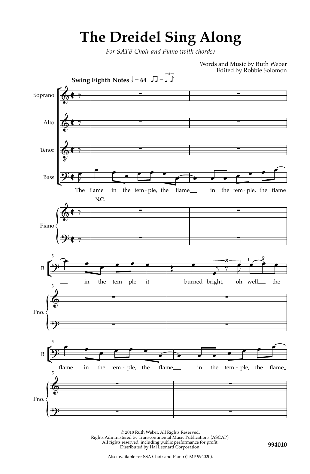 Dreidel Sing Along (SATB Choir) von Robbie Solomon