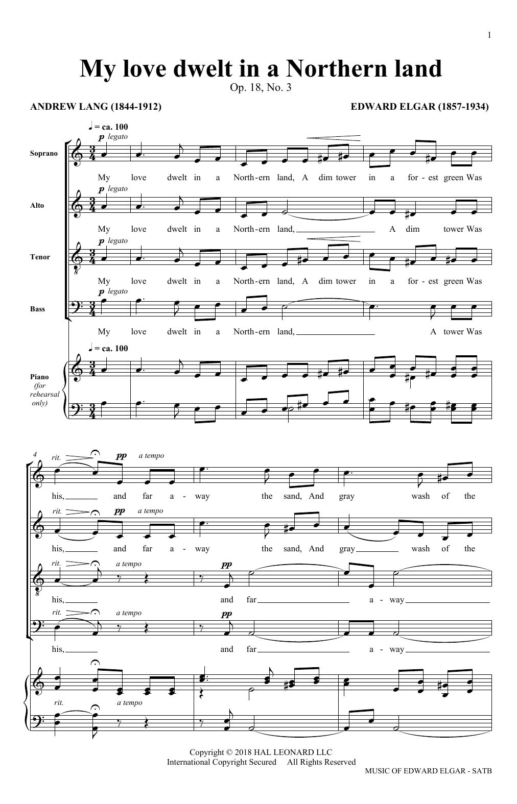 My Love Dwelt (arr. Philip Lawson) (SATB Choir) von Edward Elgar