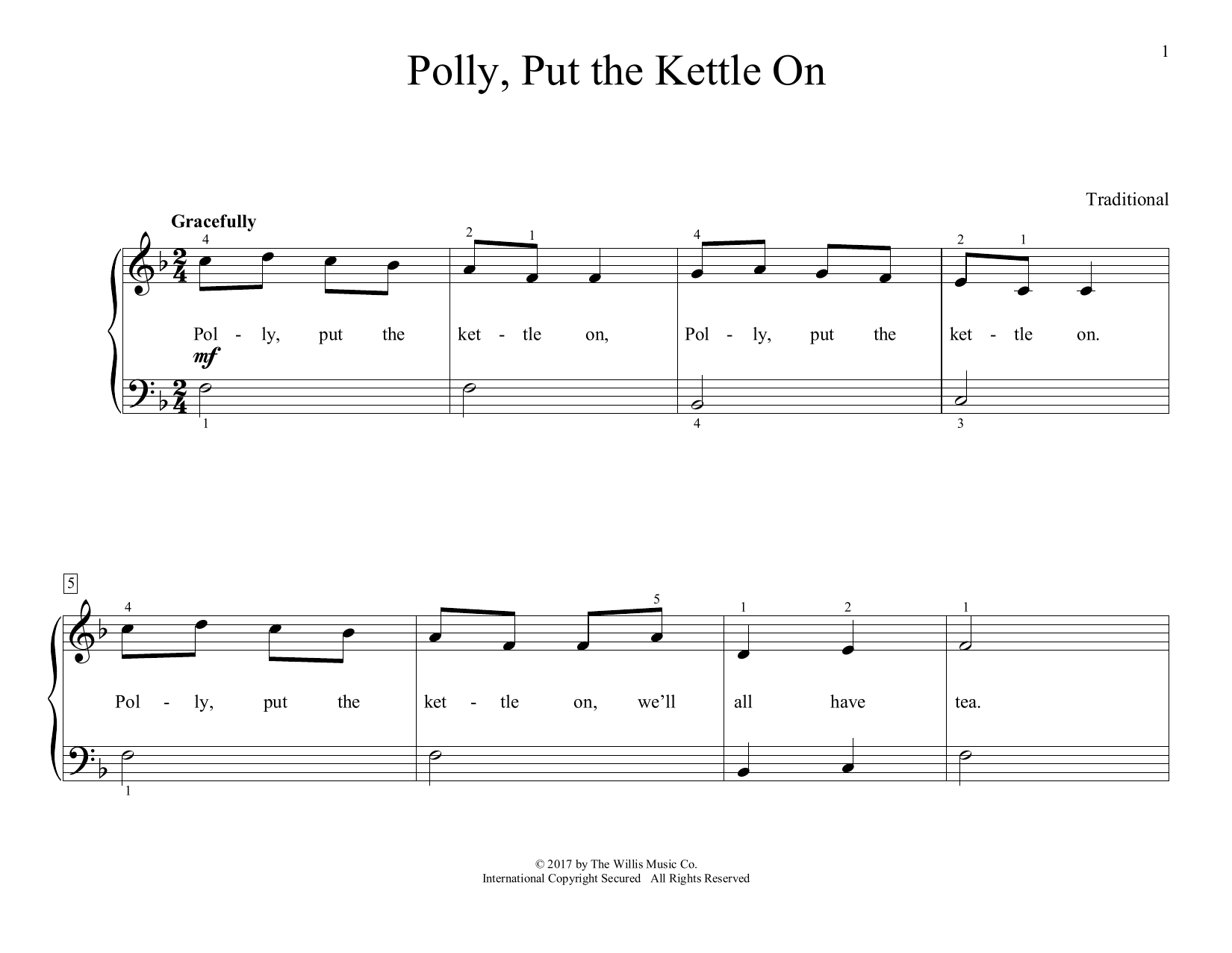 Polly, Put The Kettle On (arr. Christopher Hussey) (Educational Piano) von Traditional