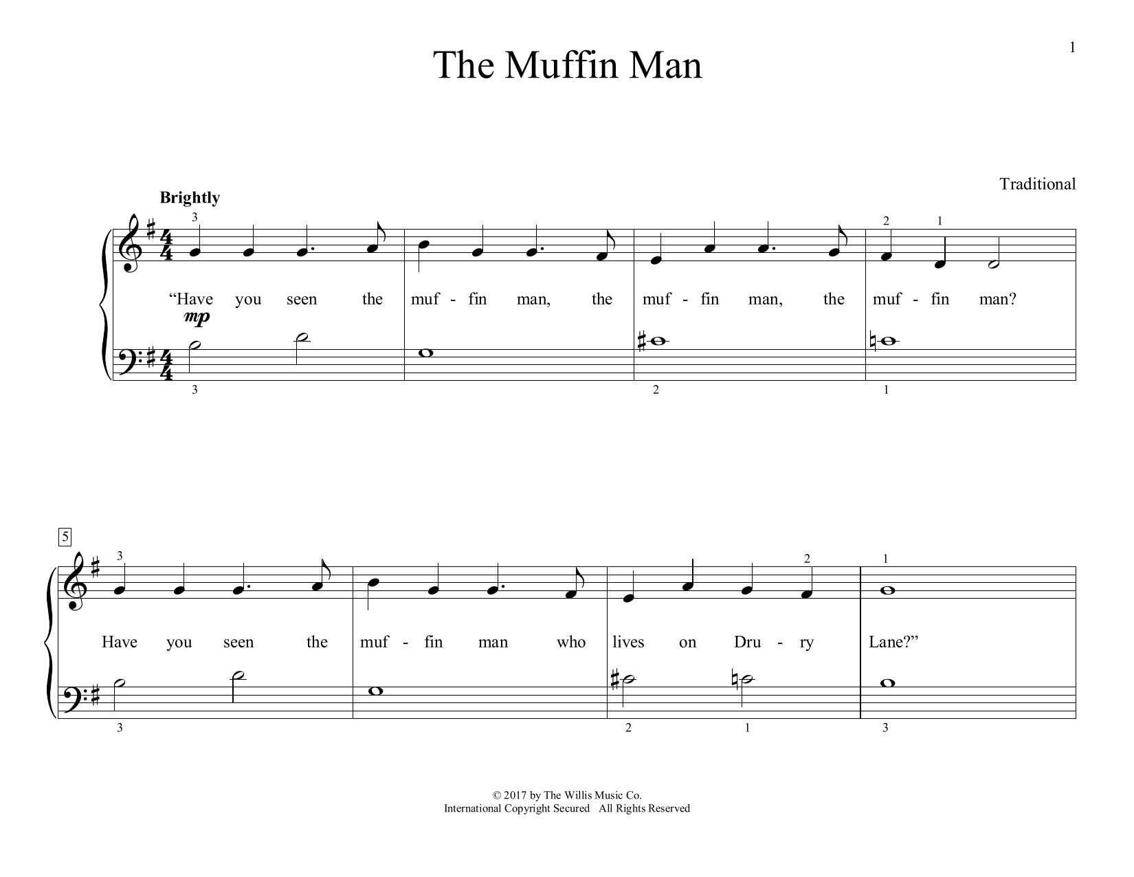 The Muffin Man (arr. Christopher Hussey) (Educational Piano) von Traditional