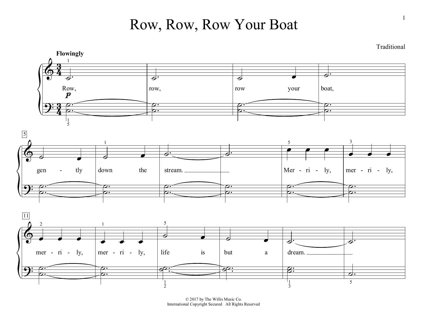 Row, Row, Row Your Boat (arr. Christopher Hussey) (Educational Piano) von Traditional