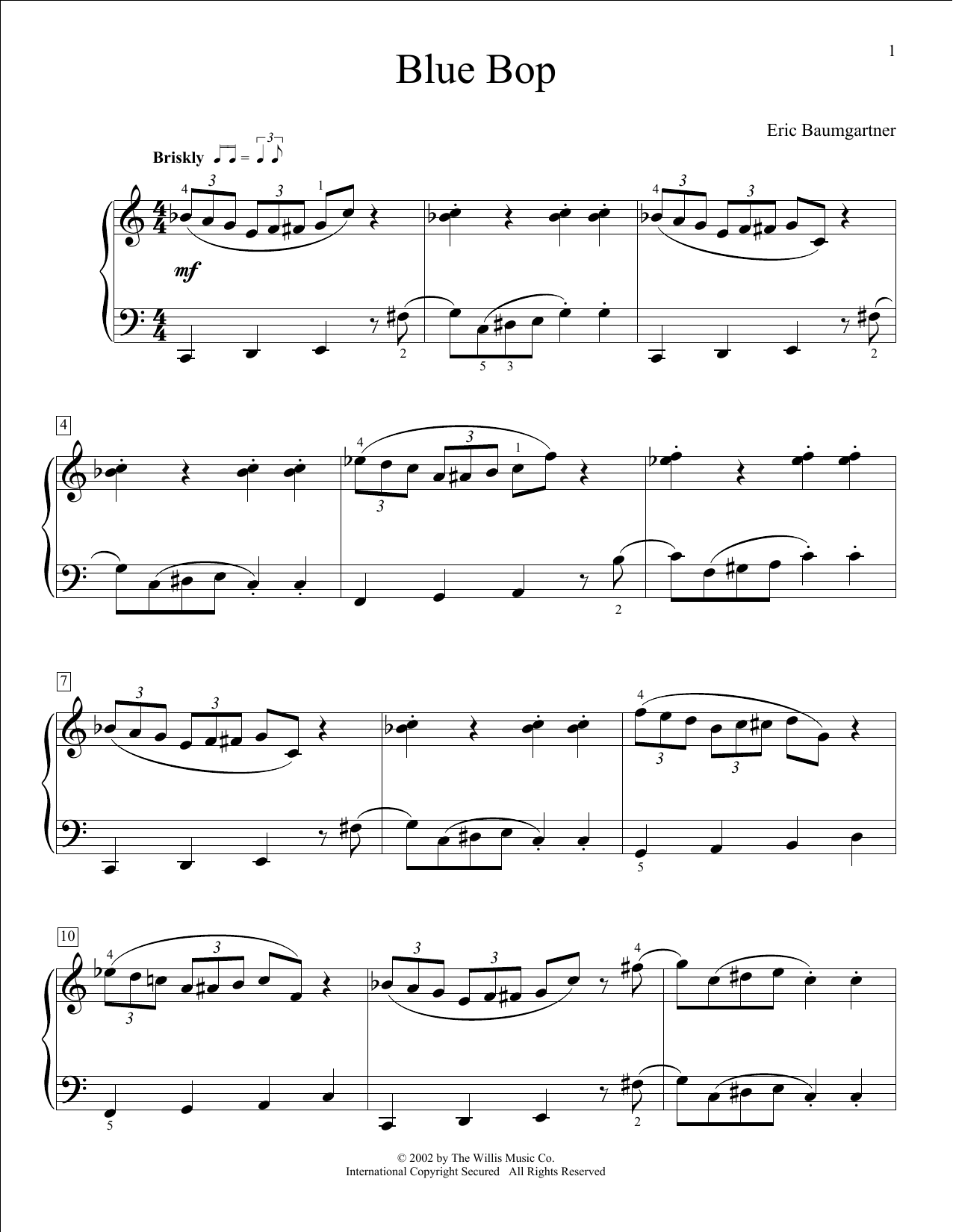 Blue Bop (Educational Piano) von Eric Baumgartner