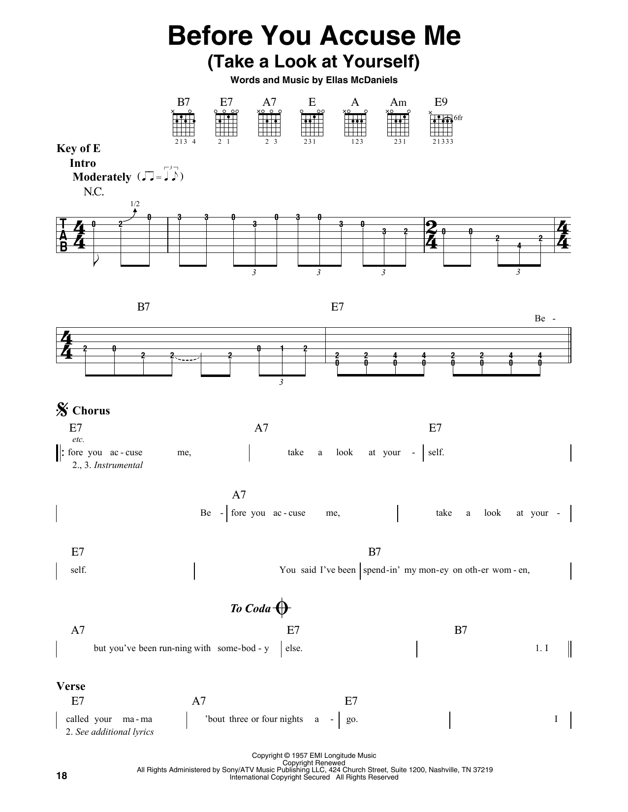 Before You Accuse Me (Take A Look At Yourself) (Guitar Lead Sheet) von Eric Clapton