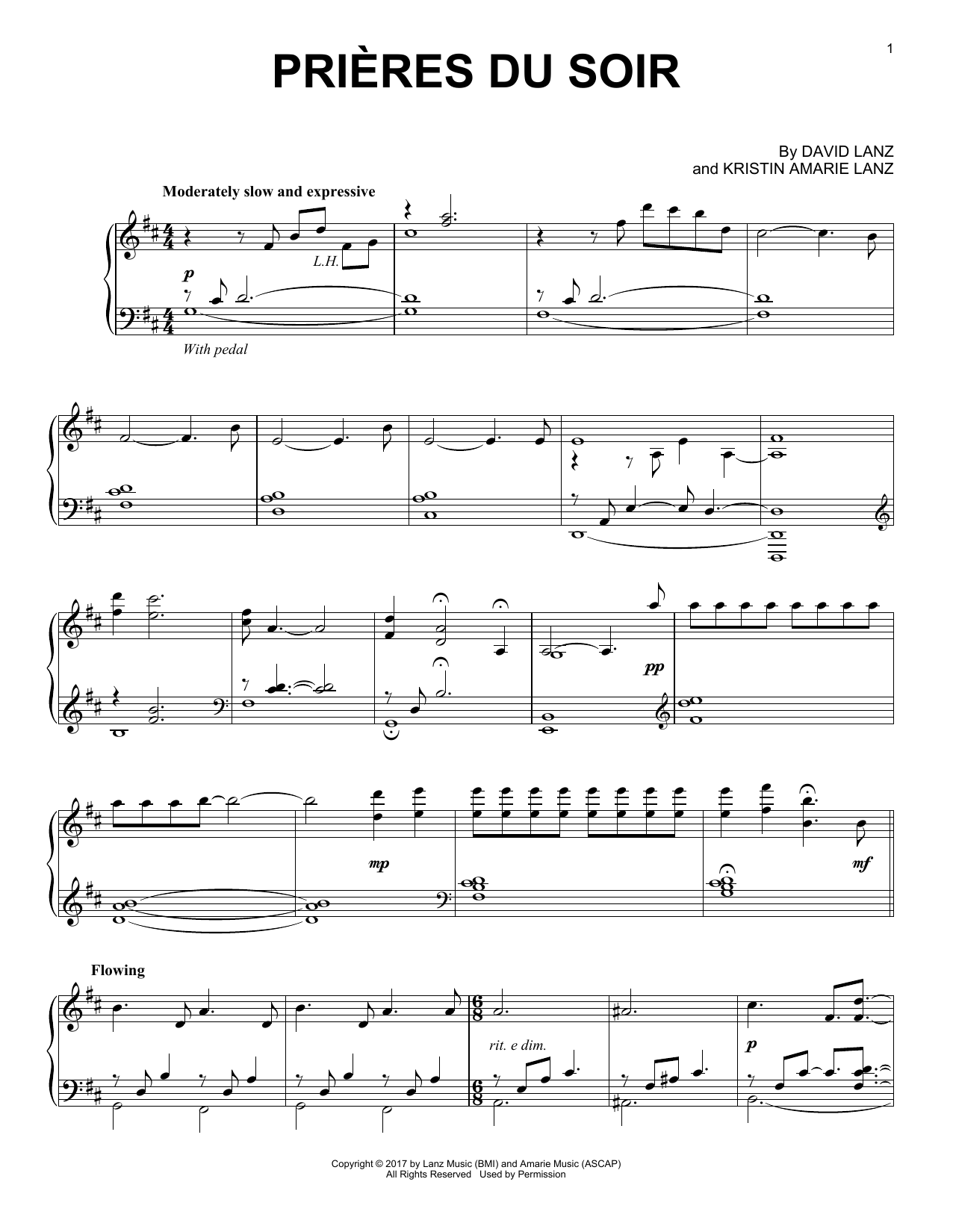Prires du soir (Piano Solo) von David Lanz
