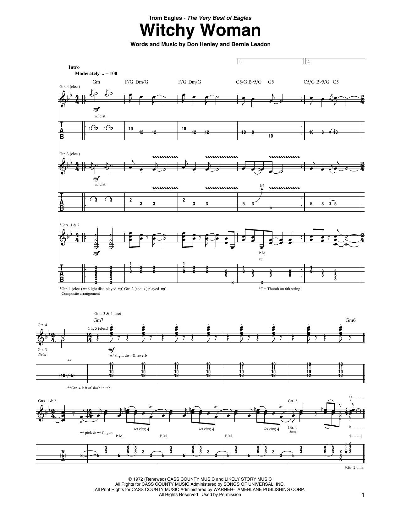 Witchy Woman (Guitar Tab) von Eagles