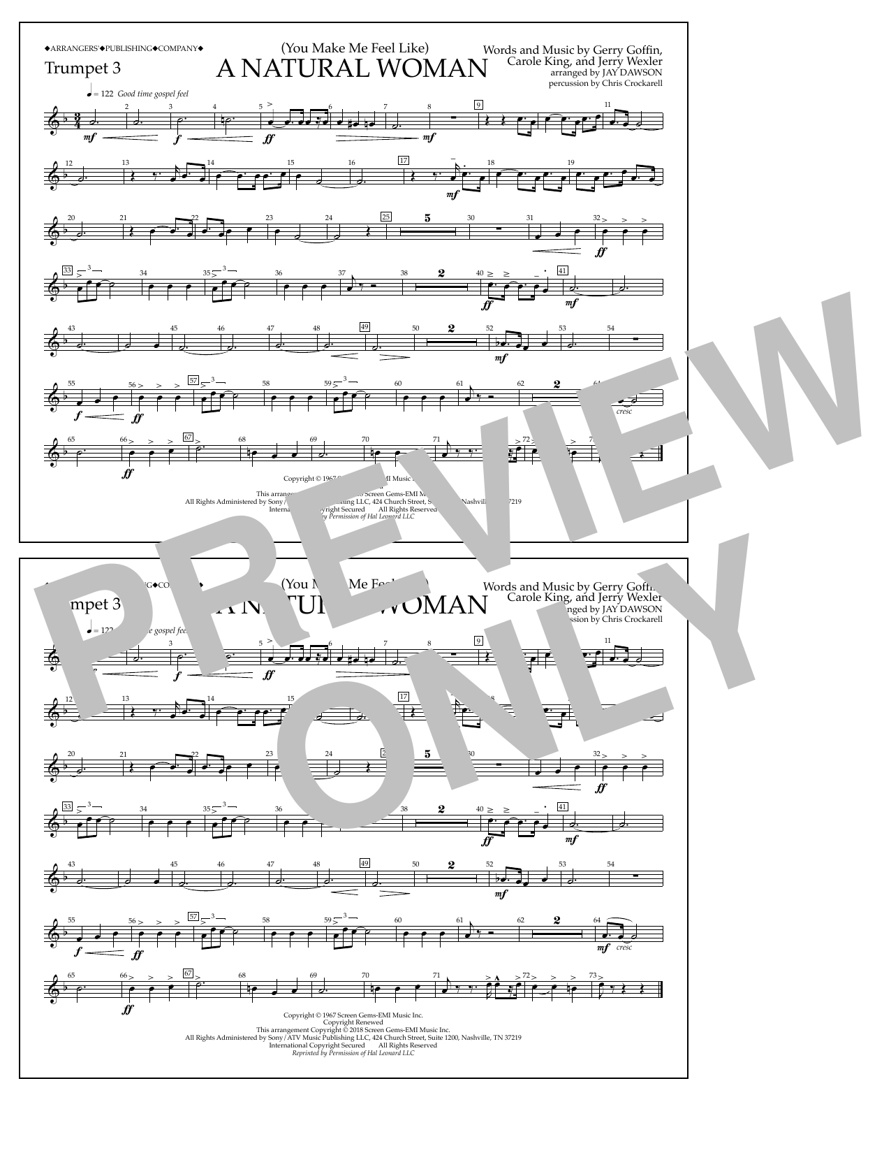 (You Make Me Feel Like) A Natural Woman (arr. Jay Dawson) - Trumpet 3 (Marching Band) von Aretha Franklin