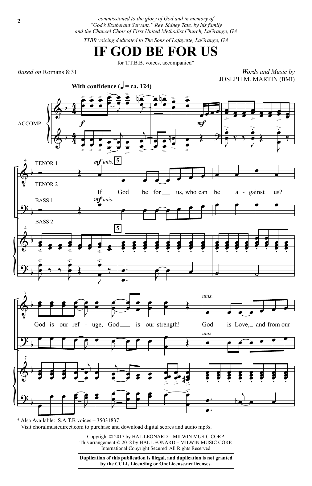 If God Be For Us (TTBB Choir) von Joseph M. Martin