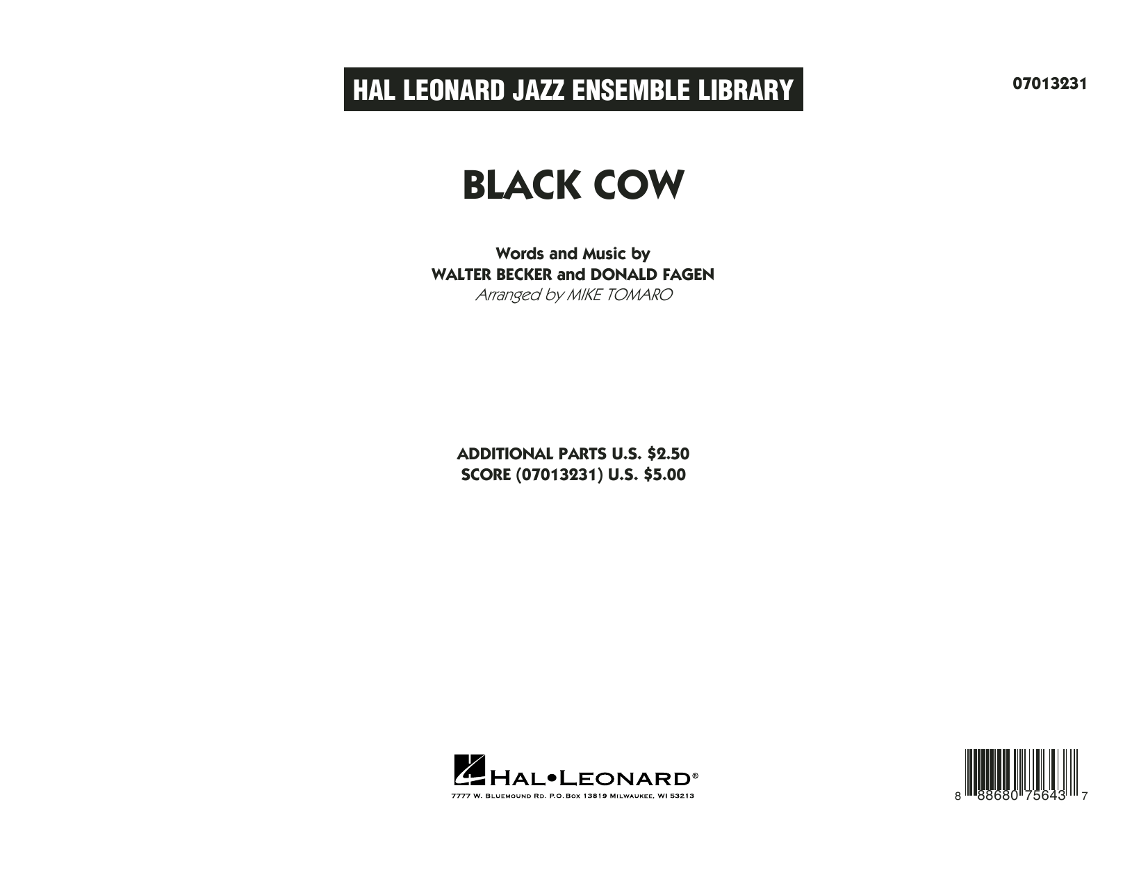 Black Cow (arr. Mike Tomaro) - Conductor Score (Full Score) (Jazz Ensemble) von Steely Dan