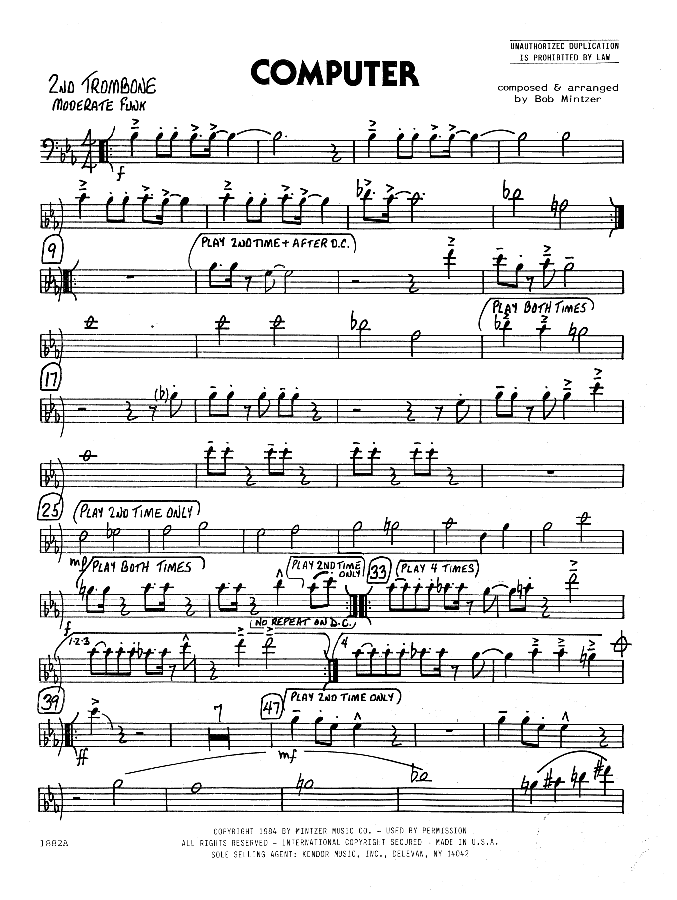 Computer - 2nd Trombone (Jazz Ensemble) von Bob Mintzer