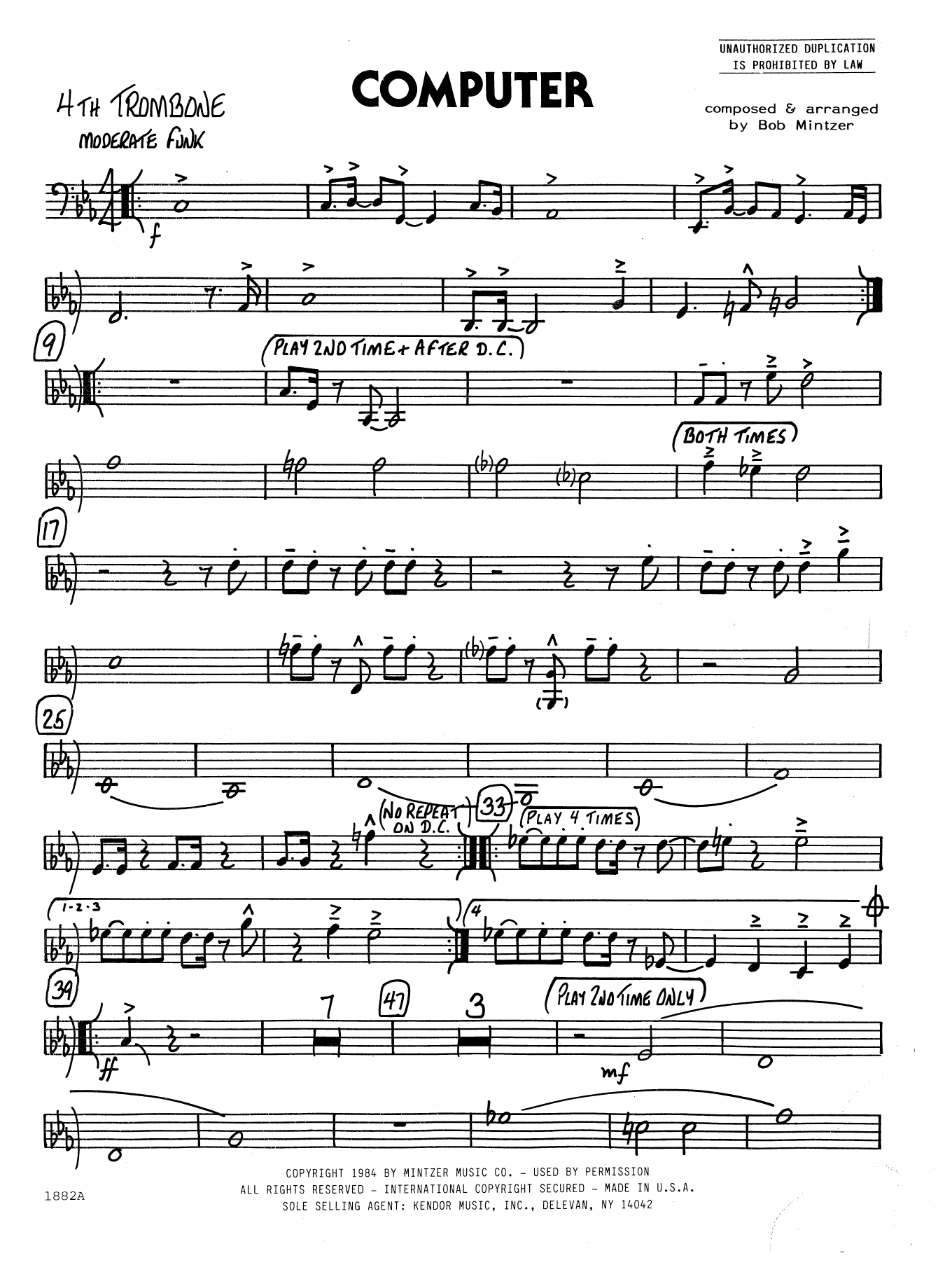 Computer - 4th Trombone (Jazz Ensemble) von Bob Mintzer