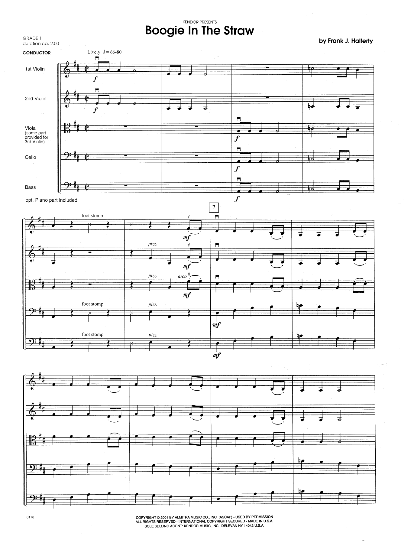 Boogie In The Straw - Full Score (Orchestra) von Frank J. Halferty