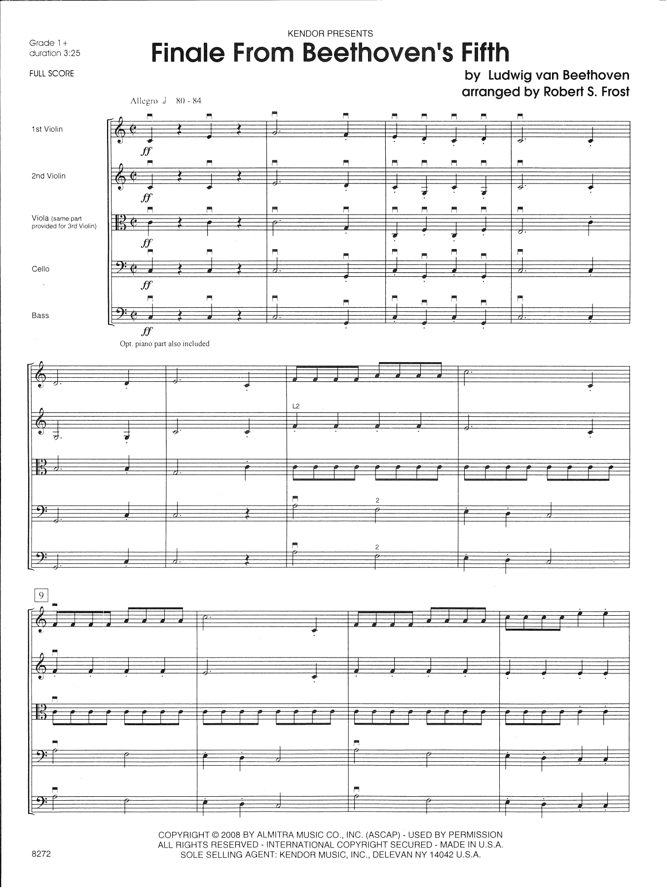 Finale From Beethoven's Fifth - Full Score (Orchestra) von Ludwig van Beethoven