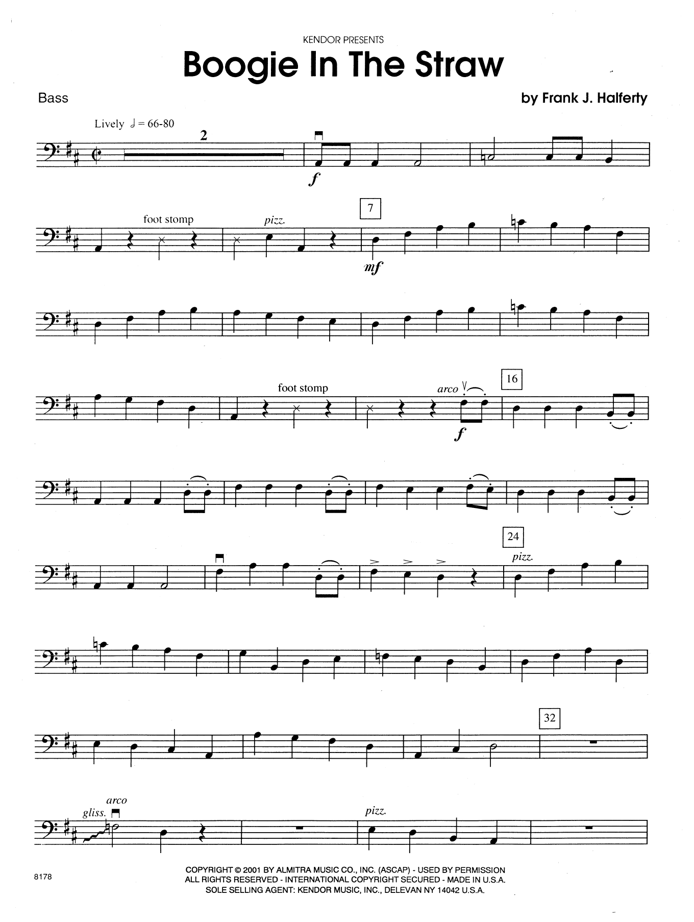 Boogie In The Straw - Bass (Orchestra) von Frank J. Halferty