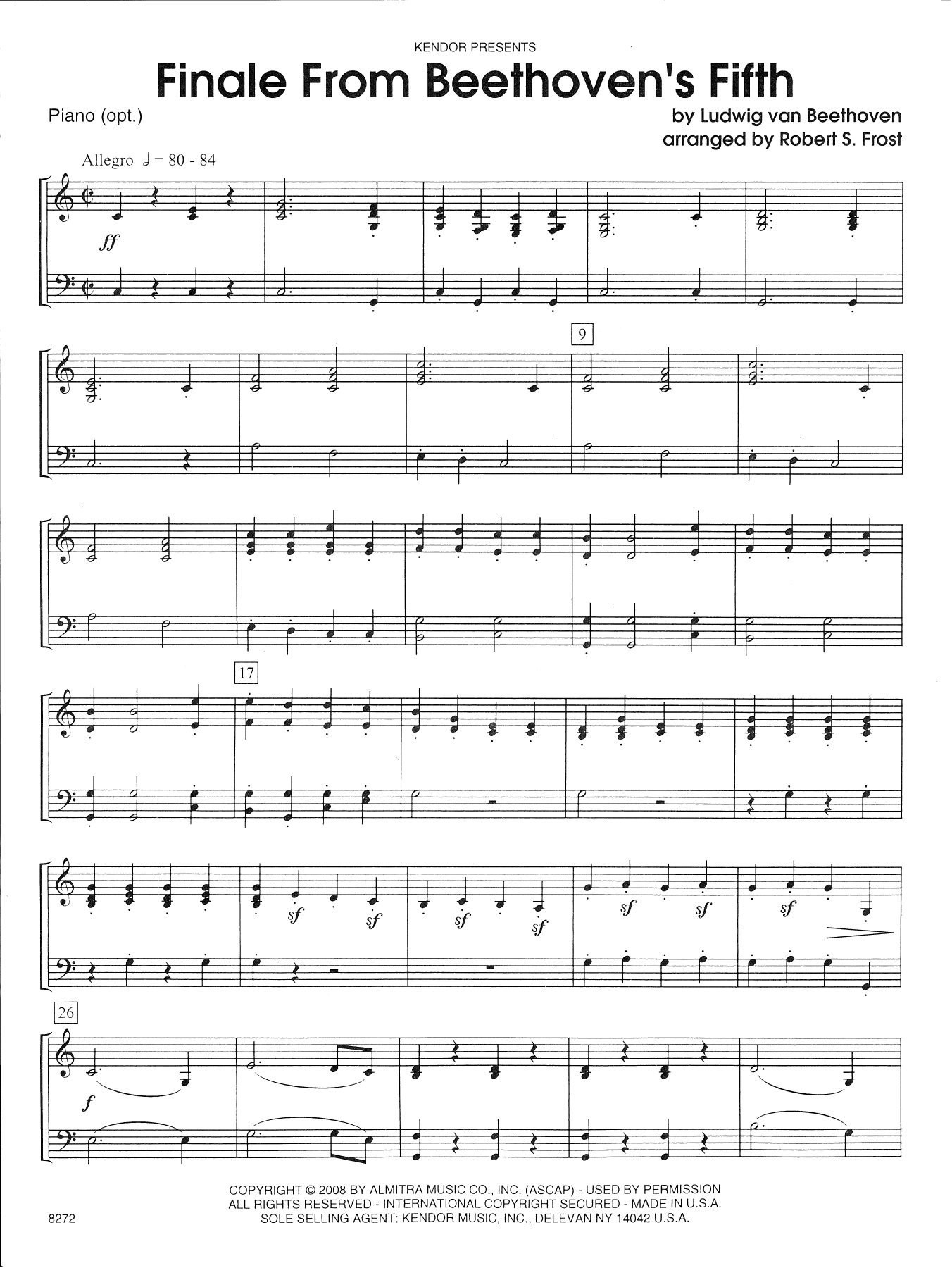 Finale From Beethoven's Fifth - Piano Accompaniment (Orchestra) von Ludwig van Beethoven