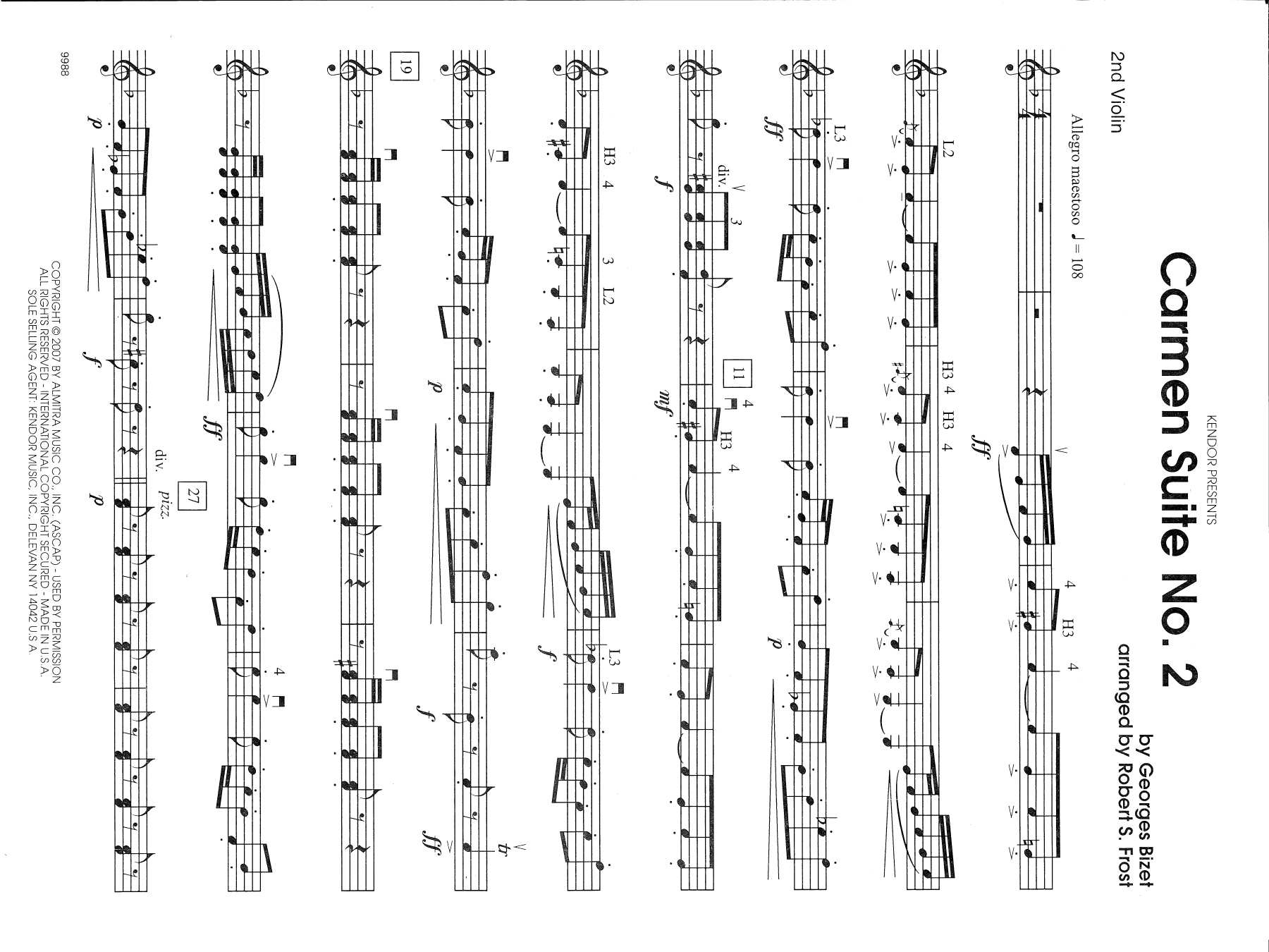 Carmen Suite No. 2 (Chanson Du Toreador, La Garde Montante) - 2nd Violin (Orchestra) von Georges Bizet