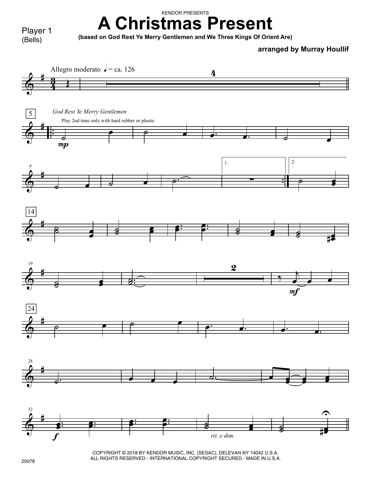 A Christmas Present - Percussion 1 (Percussion Ensemble) von Murray Houllif