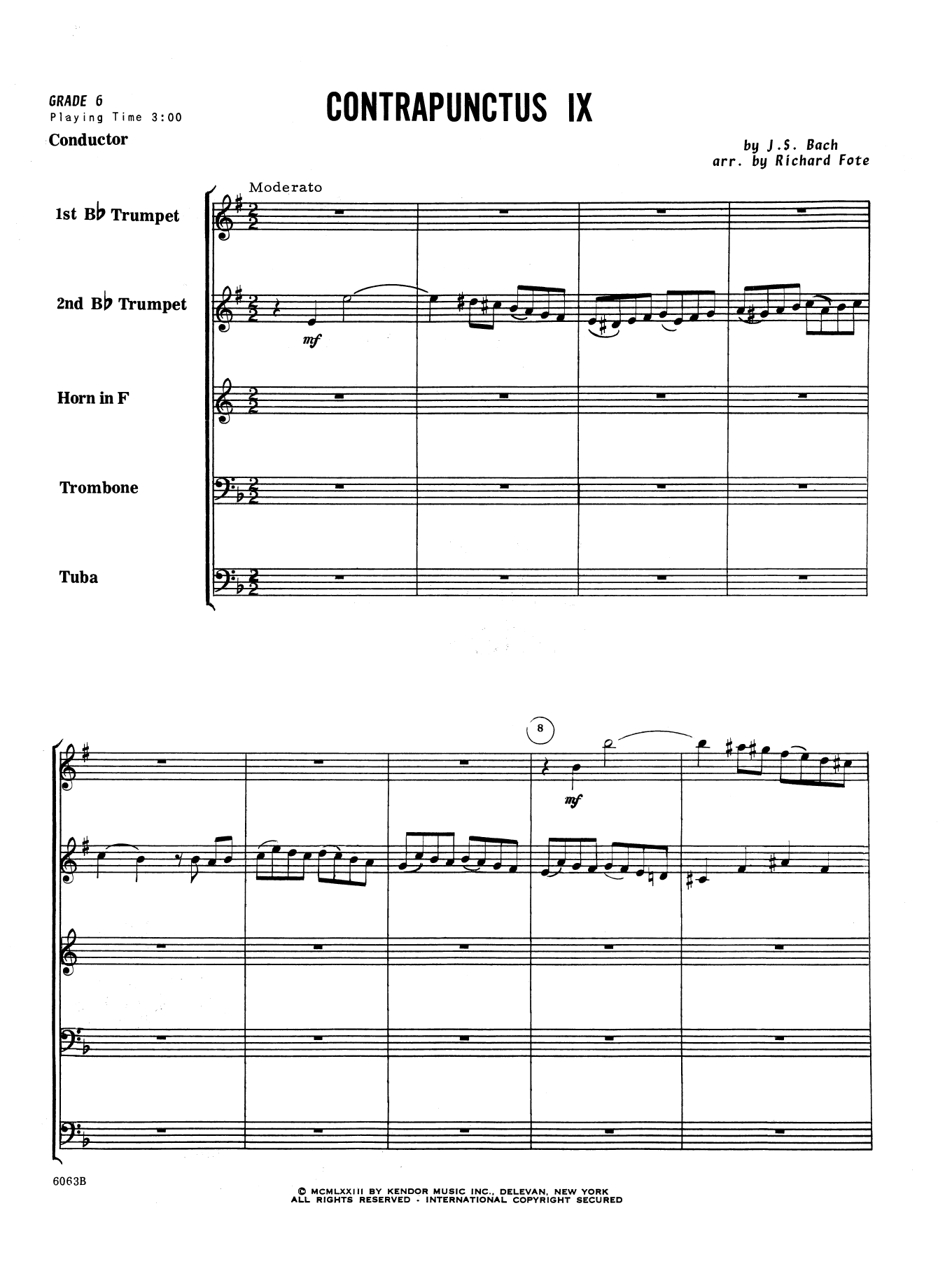 Contrapunctus IX (arr. Richard Fote) - Full Score (Brass Ensemble) von J.S. Bach