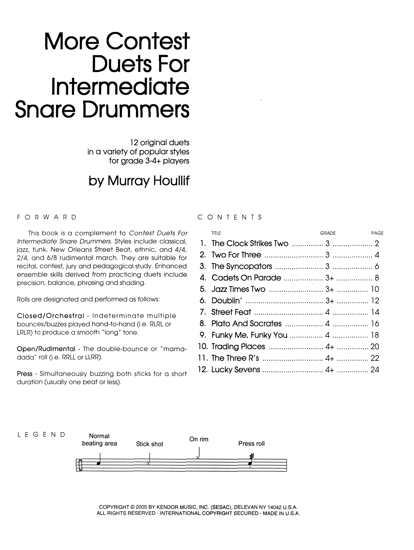 More Contest Duets For Intermediate Snare Drummers (Percussion Ensemble) von Murray Houllif
