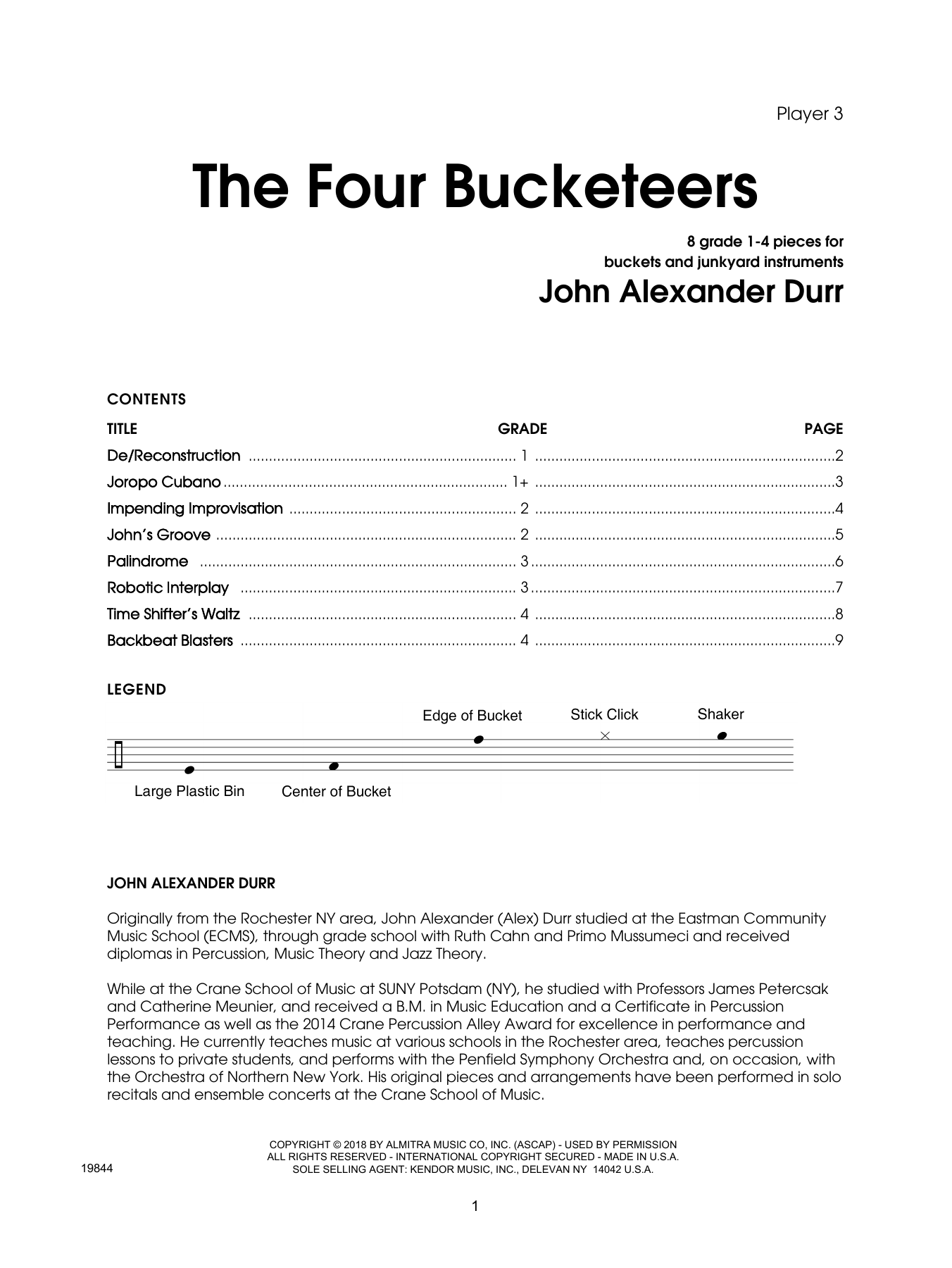 The Four Bucketeers - Percussion 3 (Percussion Ensemble) von John Durr