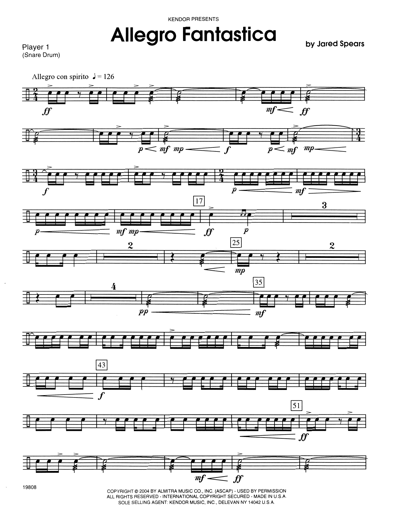 Allegro Fantastica - Percussion 1 (Percussion Ensemble) von Jared Spears