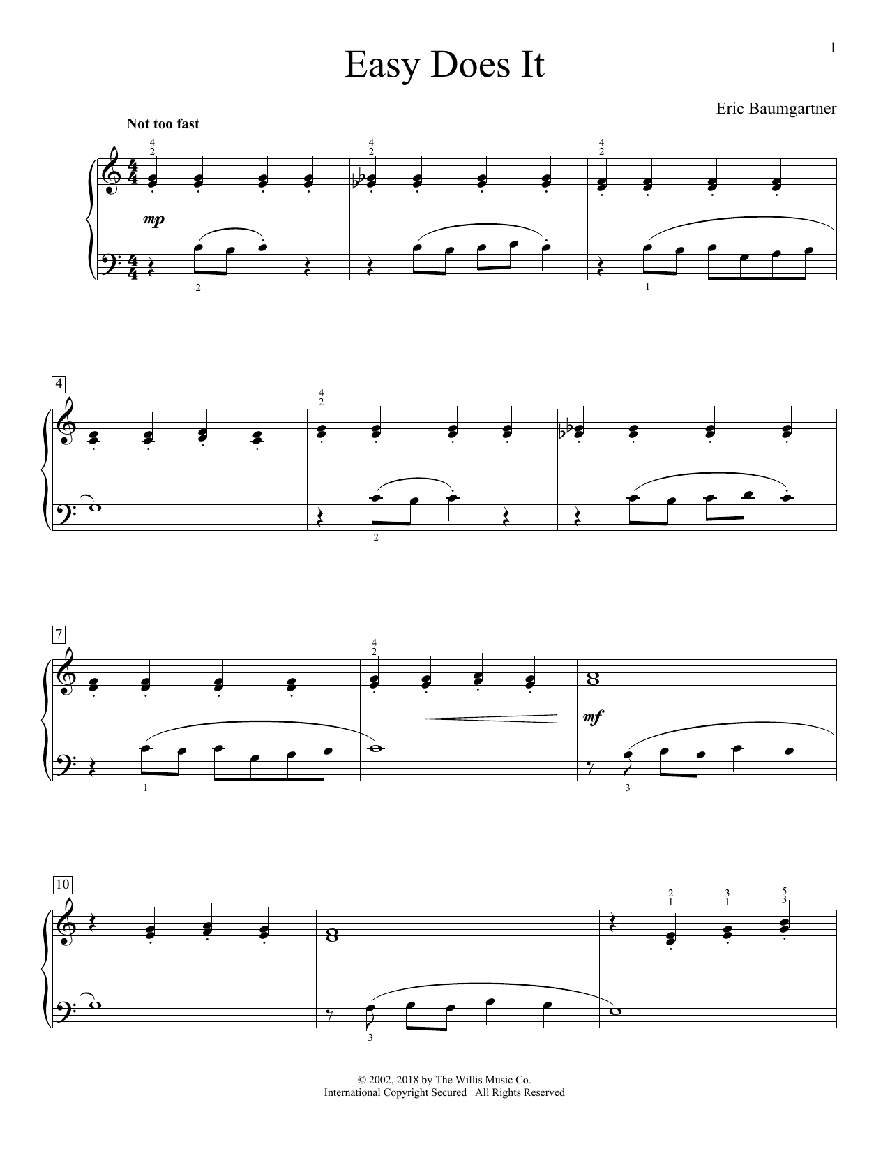 Easy Does It (Educational Piano) von Eric Baumgartner