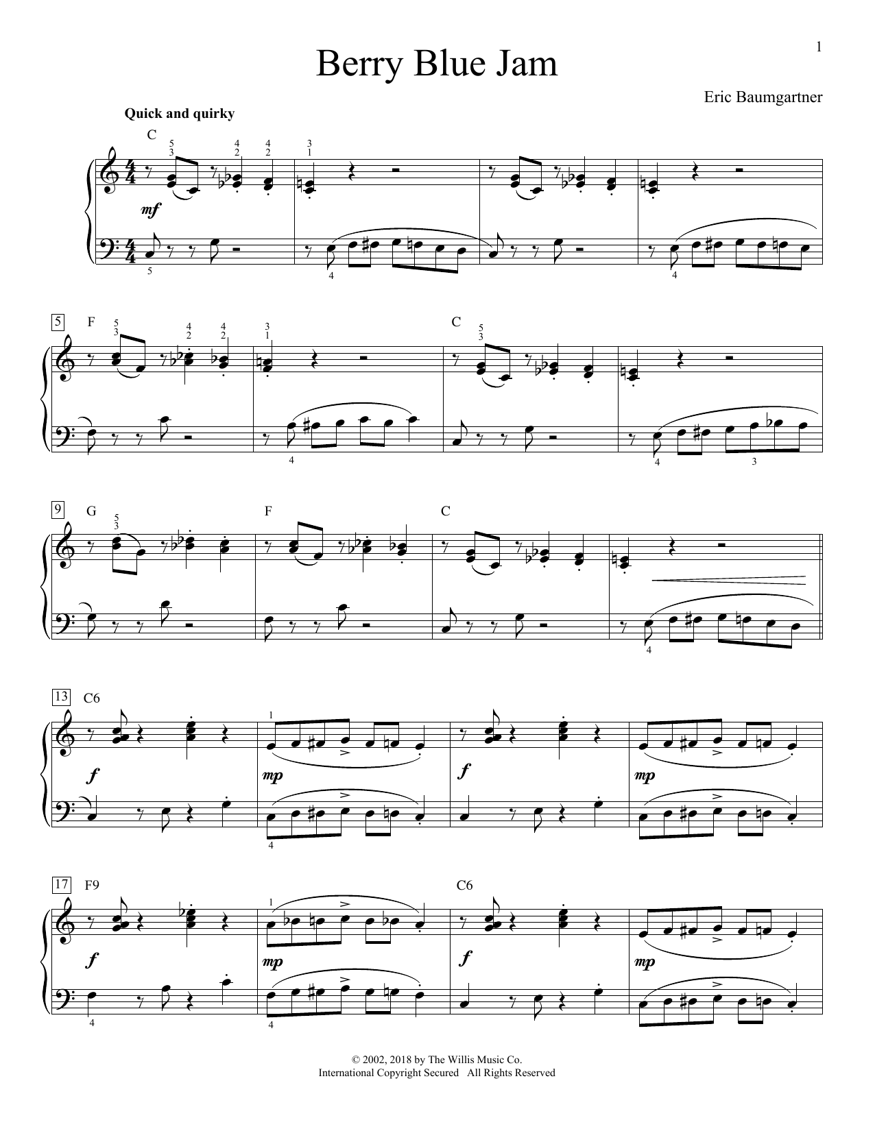 Berry Blue Jam (Educational Piano) von Eric Baumgartner